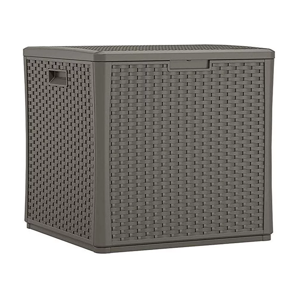 Suncast BMDB60 60 Gallon Cube Resin Deck Box, 27.56 in D x 28.44 in H x 8.94 in W, 30 lb