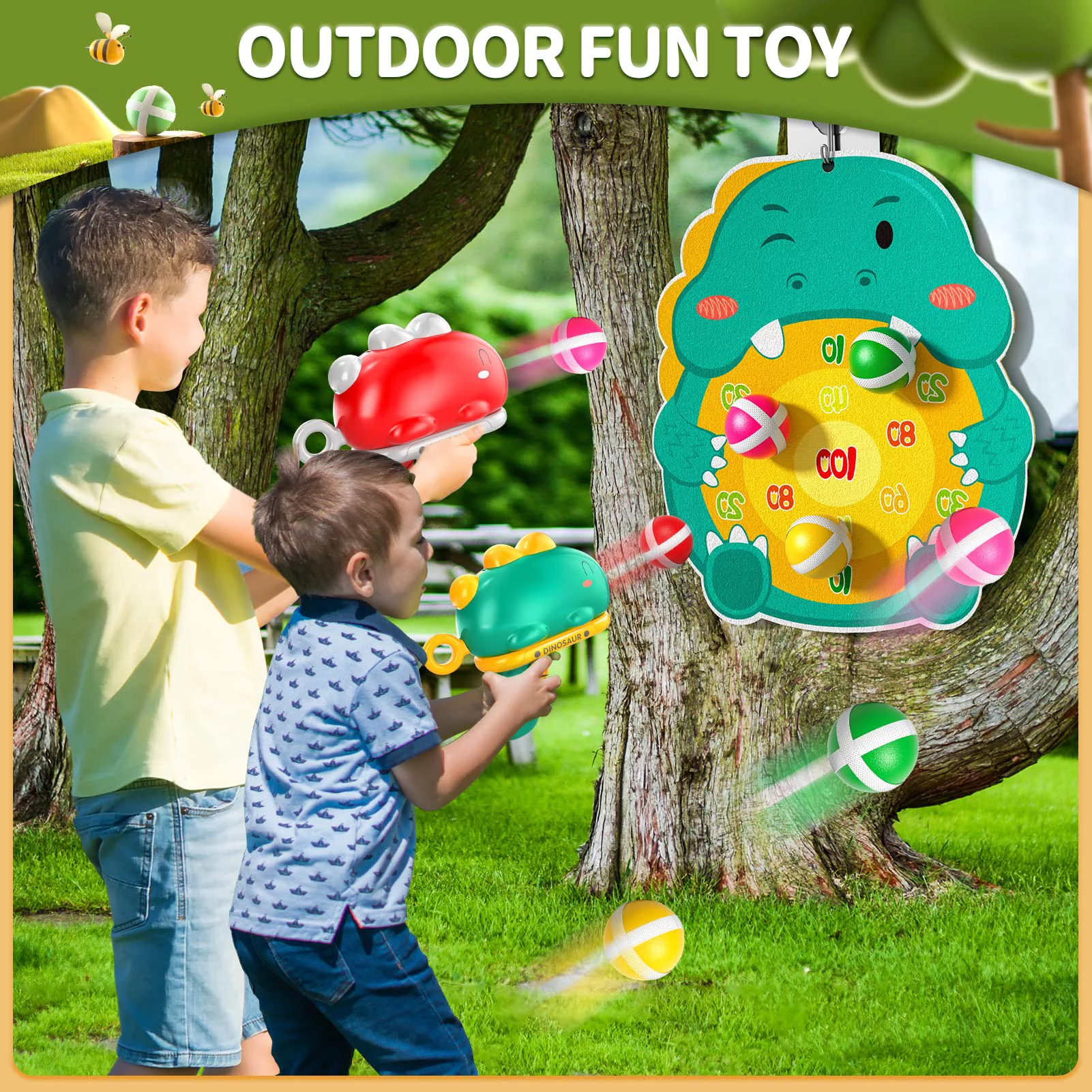 Outdoor Toys Gifts for 3 4 5 6 7 Year Old Boys Kids,Dinosaur Outdoor Games Dart Board Toys for Kids Ages 3-5 6-8,Outdoor Shooting Dart Board for Boys Birthday Gifts,Ideas Indoor & Outdoor