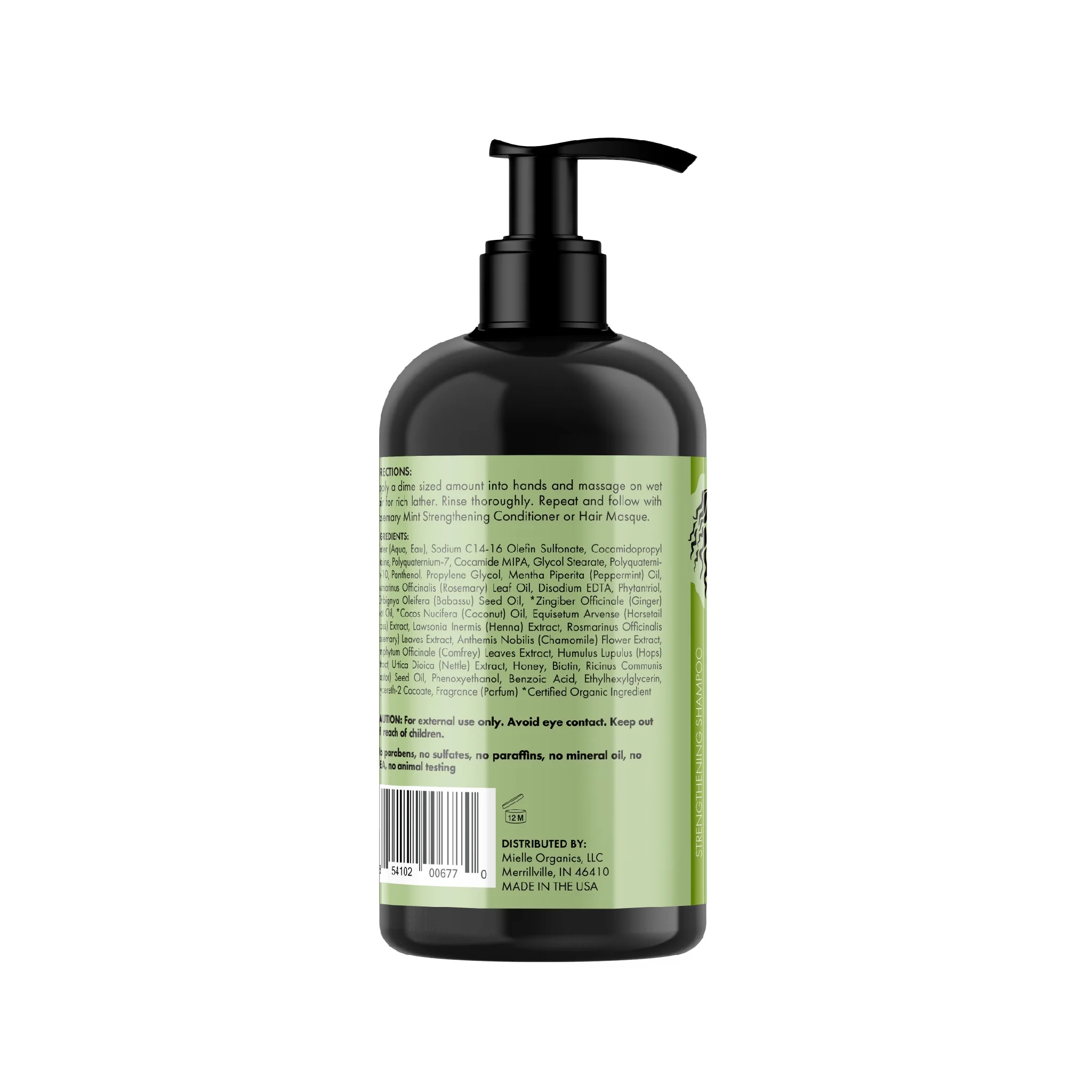 Mielle Rosemary Mint Nourishing Strengthening Daily Shampoo With Biotin, 12 fl oz, All Hair Types