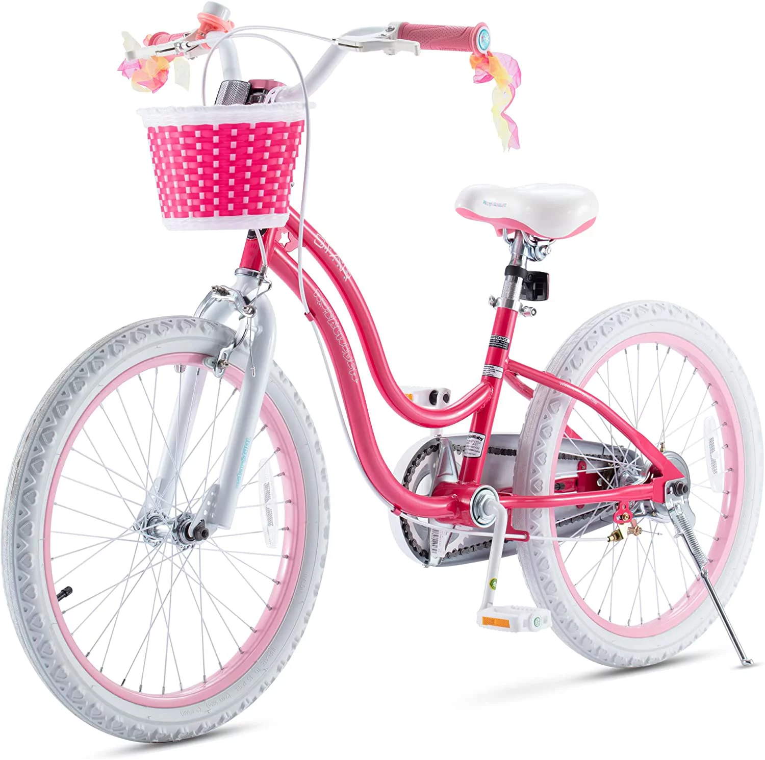 RoyalBaby Stargirl Kids Bike 20 Inch Girls Bicycle for Children with Kickstand Basket Pink