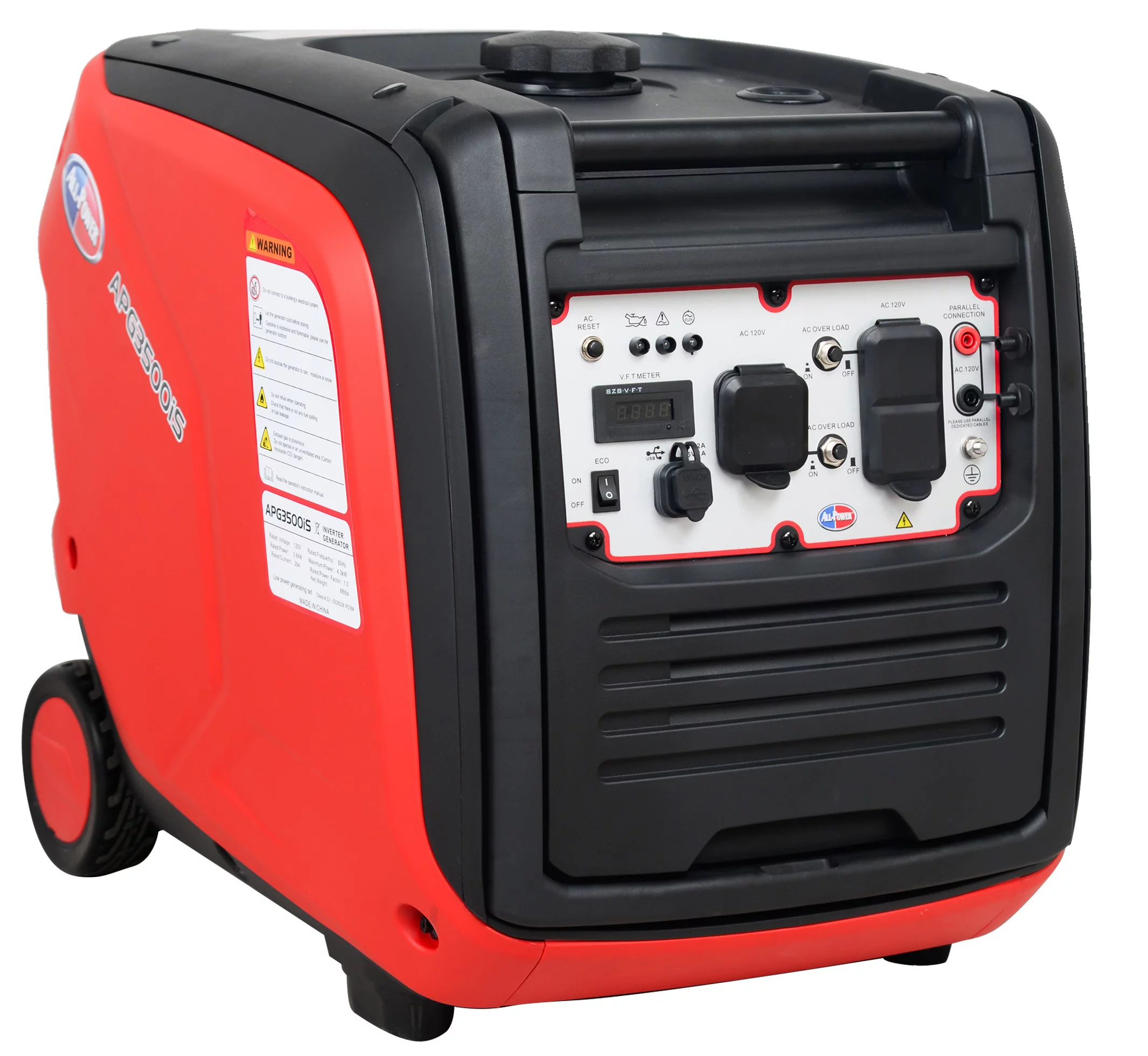 All Power 4500 Watt Inverter Generator, Gas Powered, Parallel Function Ready, APG3500IS