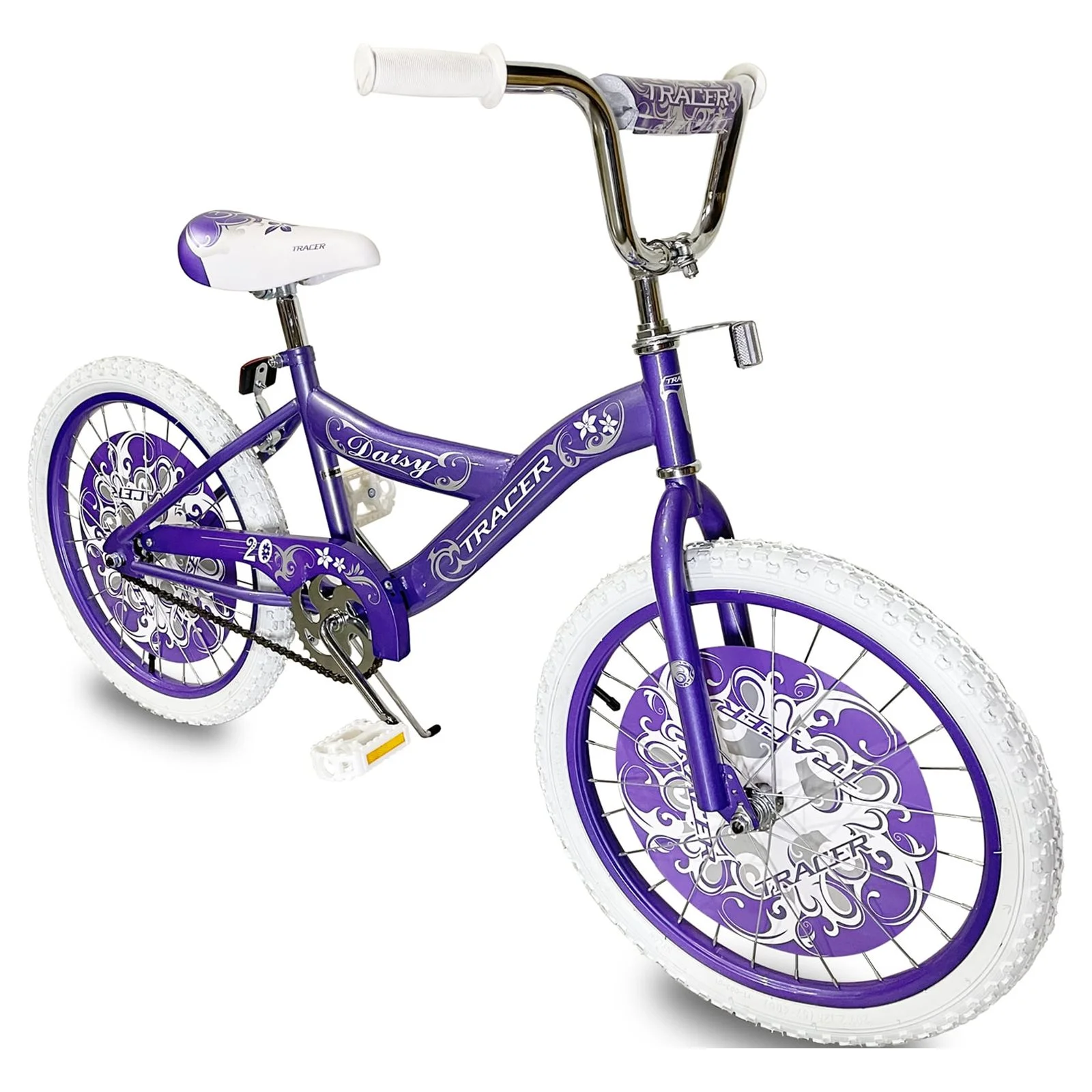 TRACER Daisy BMX 20 Inch Kids Bike, Boy and Girls Age 5 to 9, Purple