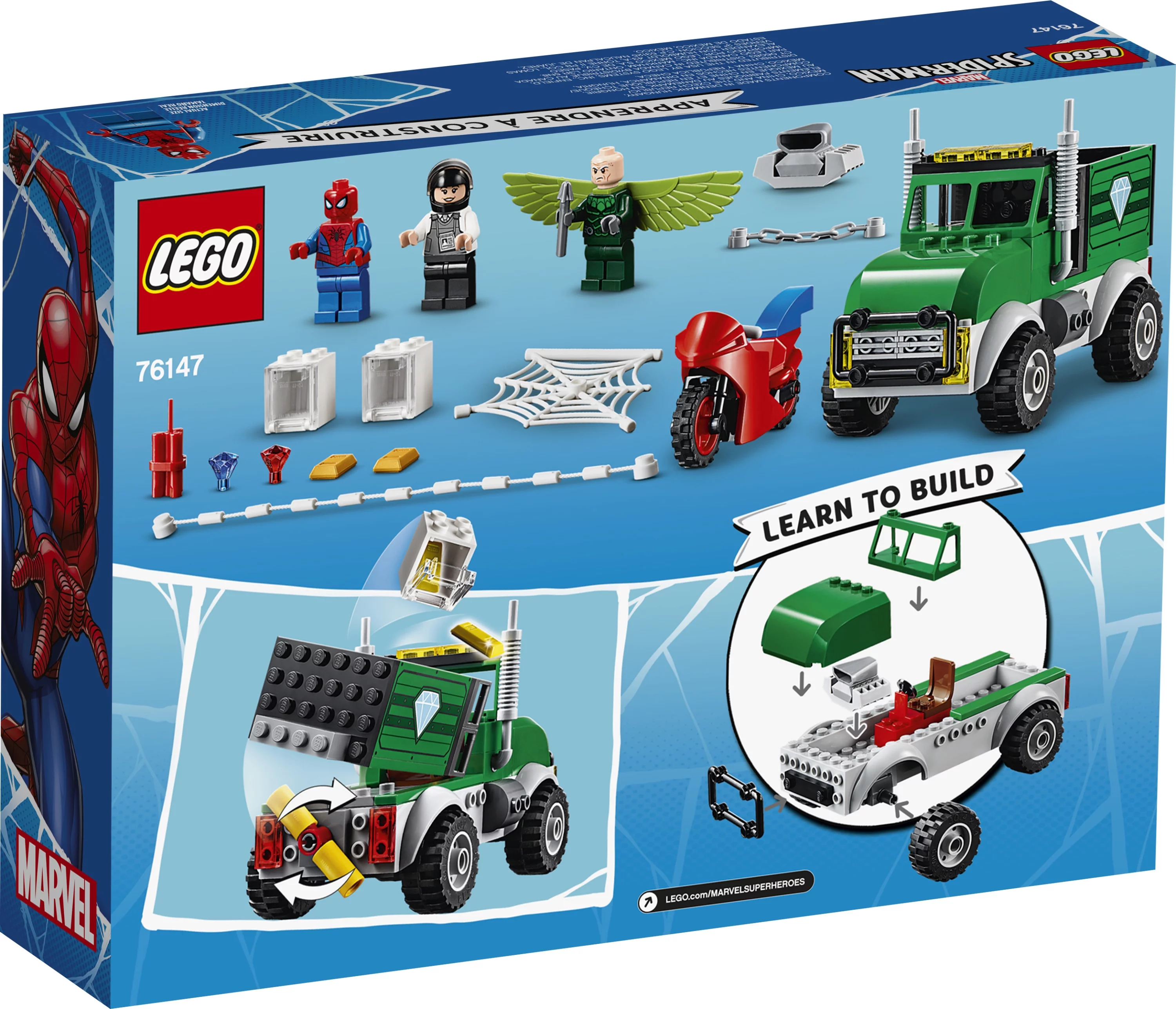 LEGO Marvel Spider-Man Vulture’s Trucker Robbery 76147 Building Toy for Superhero Fans Ages 4 and up (93 Pieces)