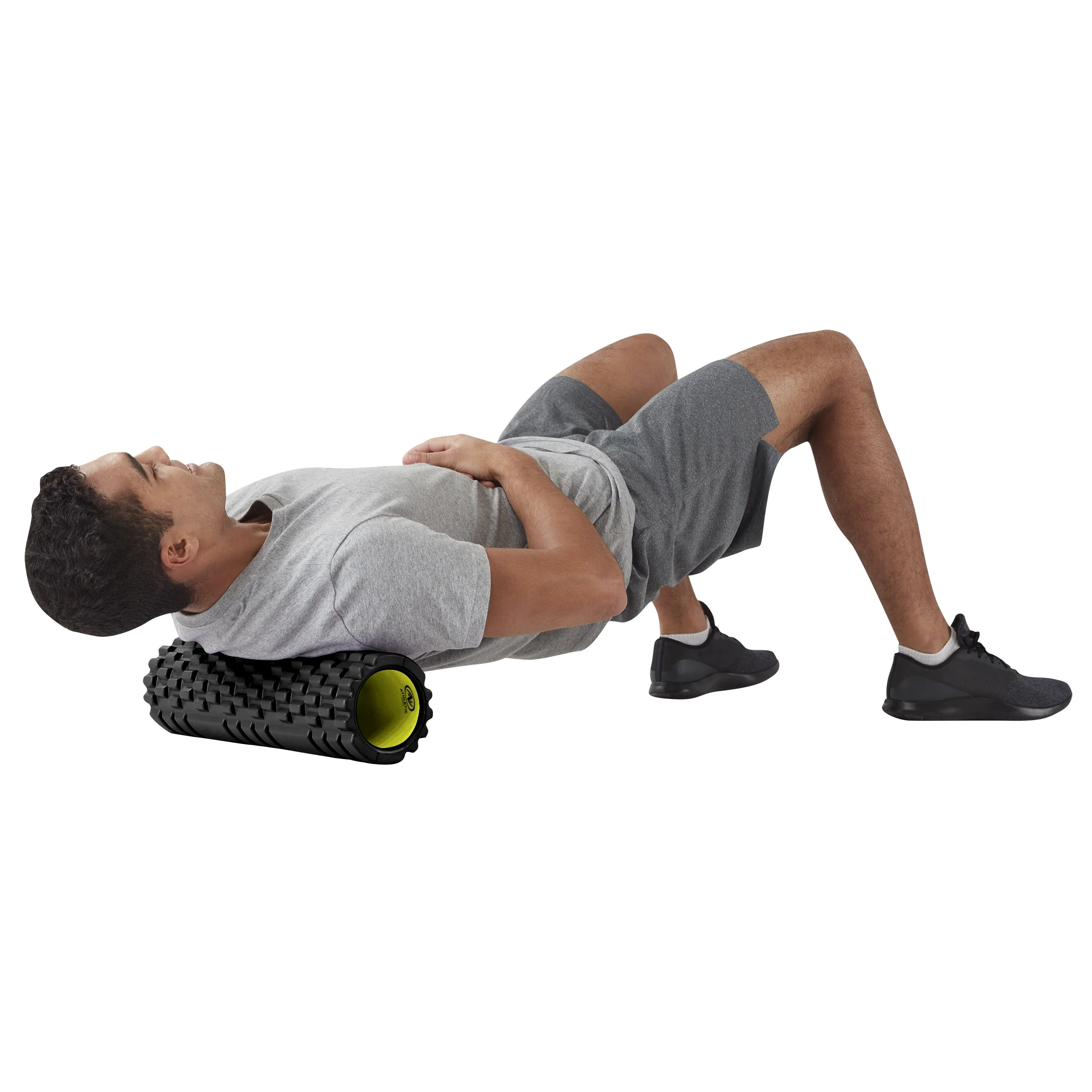 Athletic Works 18 in. x 5.5 in. Hollow Core Foam Roller, Deep Tissue Massage Roller, Black