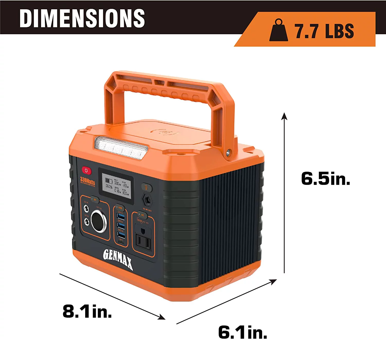 GENMAX Portable Power Station .330Watt Power Bank with AC Outlet for Outdoors Camping Travel Hunting Emergency Use