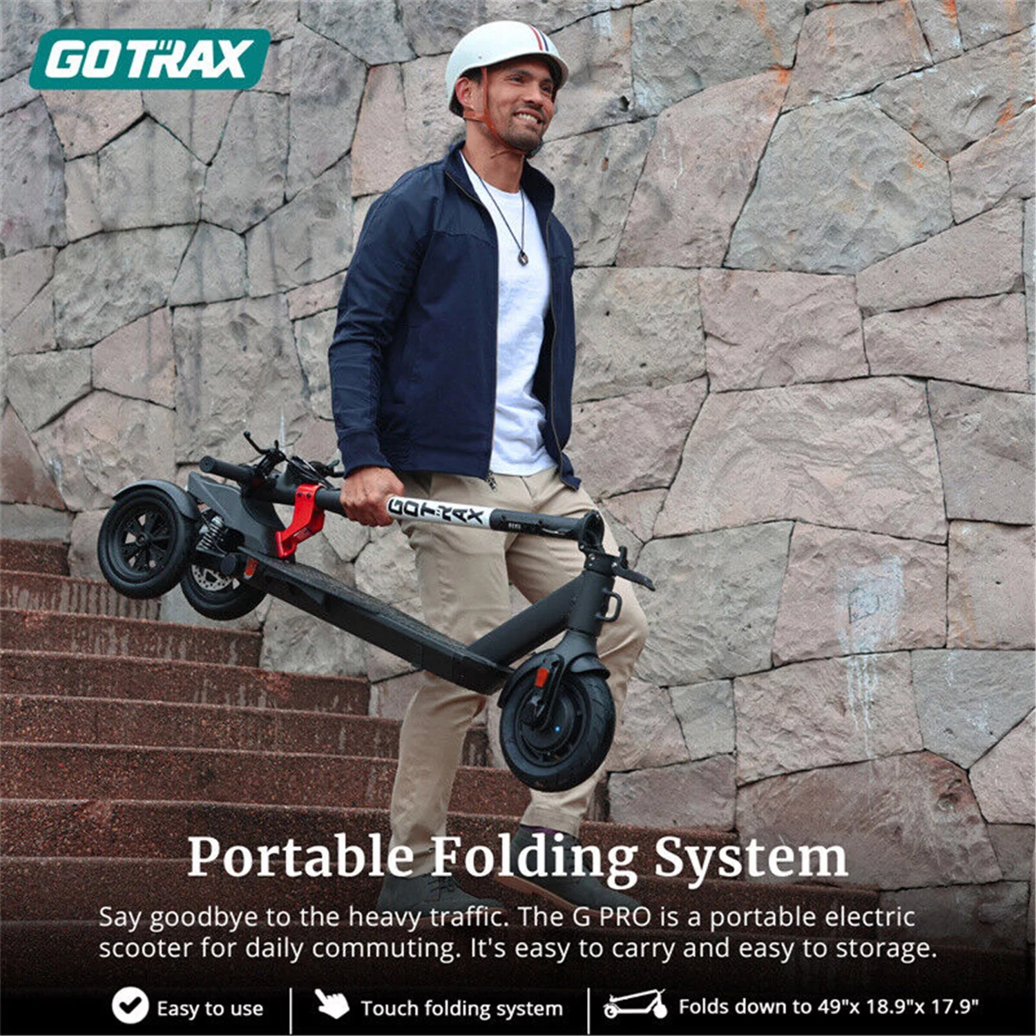 GOTRAX G Pro Electric Scooter Adults – 3 Wheels Folding Scooter for Commuters – 15.5mph, 24 mile