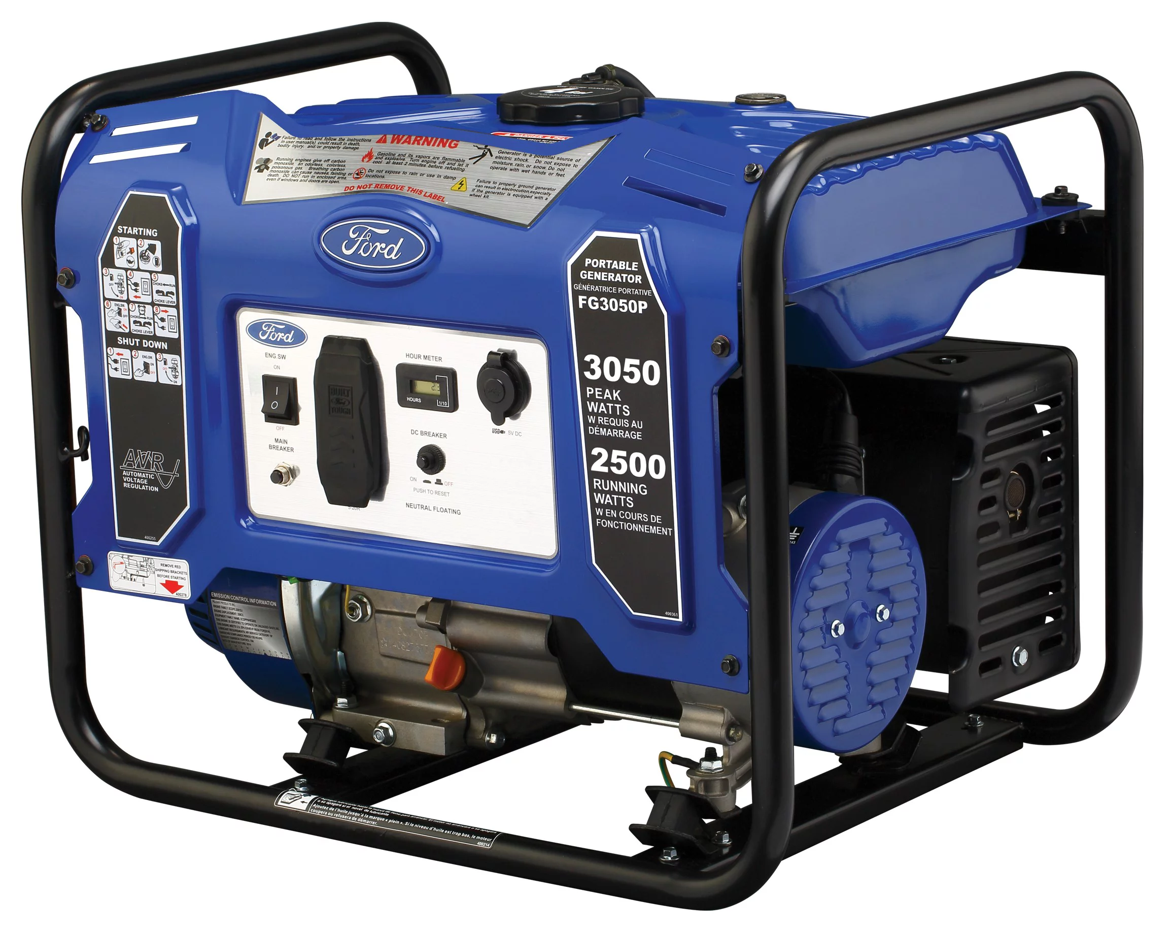 Ford 3050-Watt Gasoline Powered Portable Generator with USB Ports