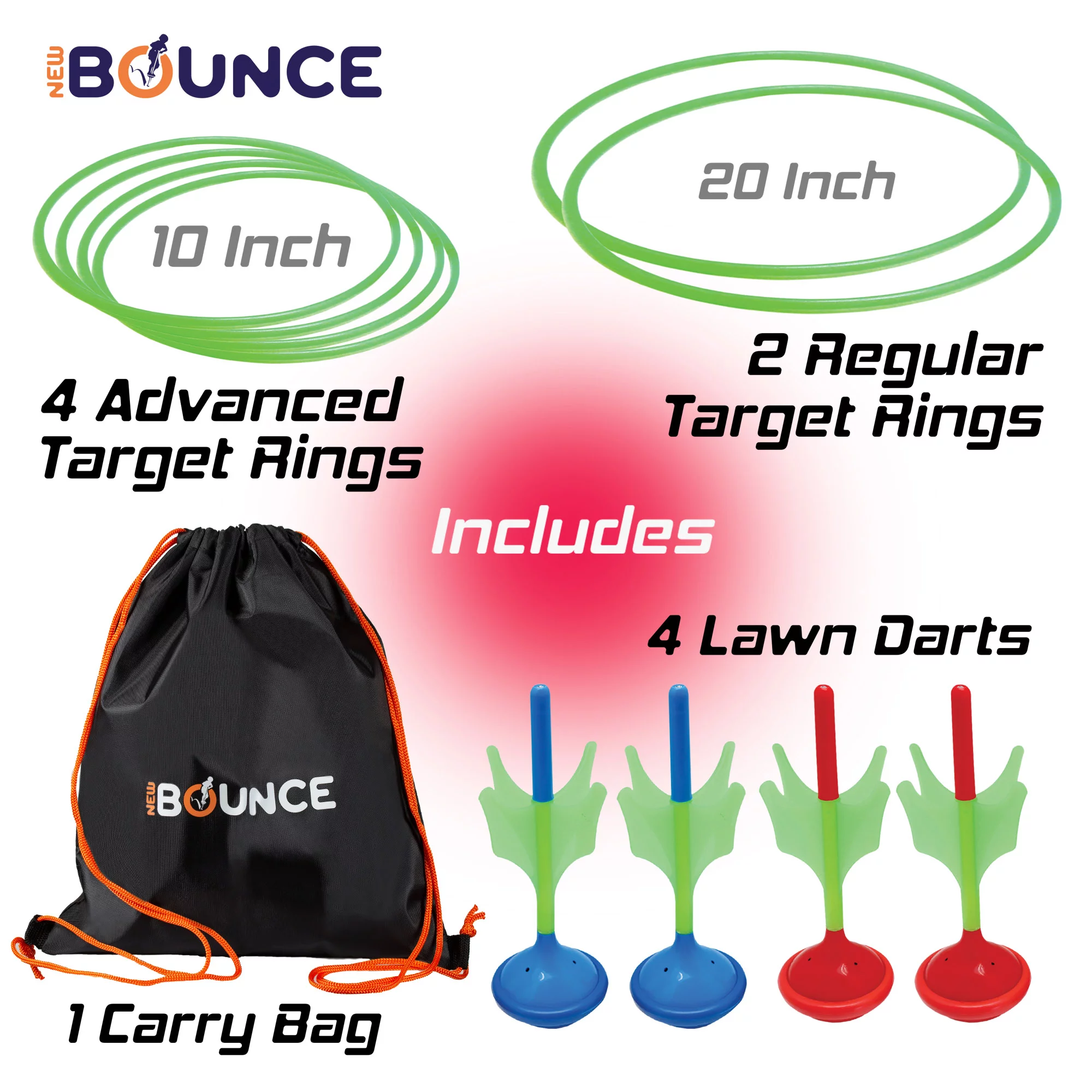 New Bounce Lawn Dart Set for Kids – Glow in The Dark Soft Tip Lawn Darts – Outdoor Lawn Games for Family