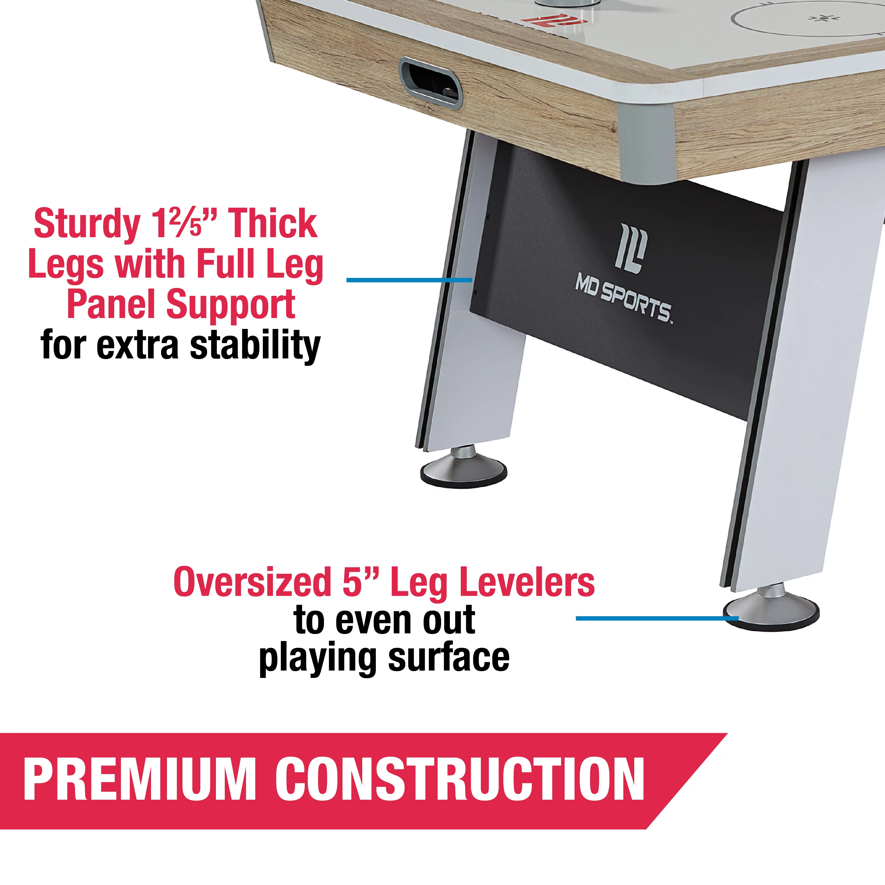 MD Sports 7′ Hinsdale Air Powered Hockey Table With Pusher and Puck Set