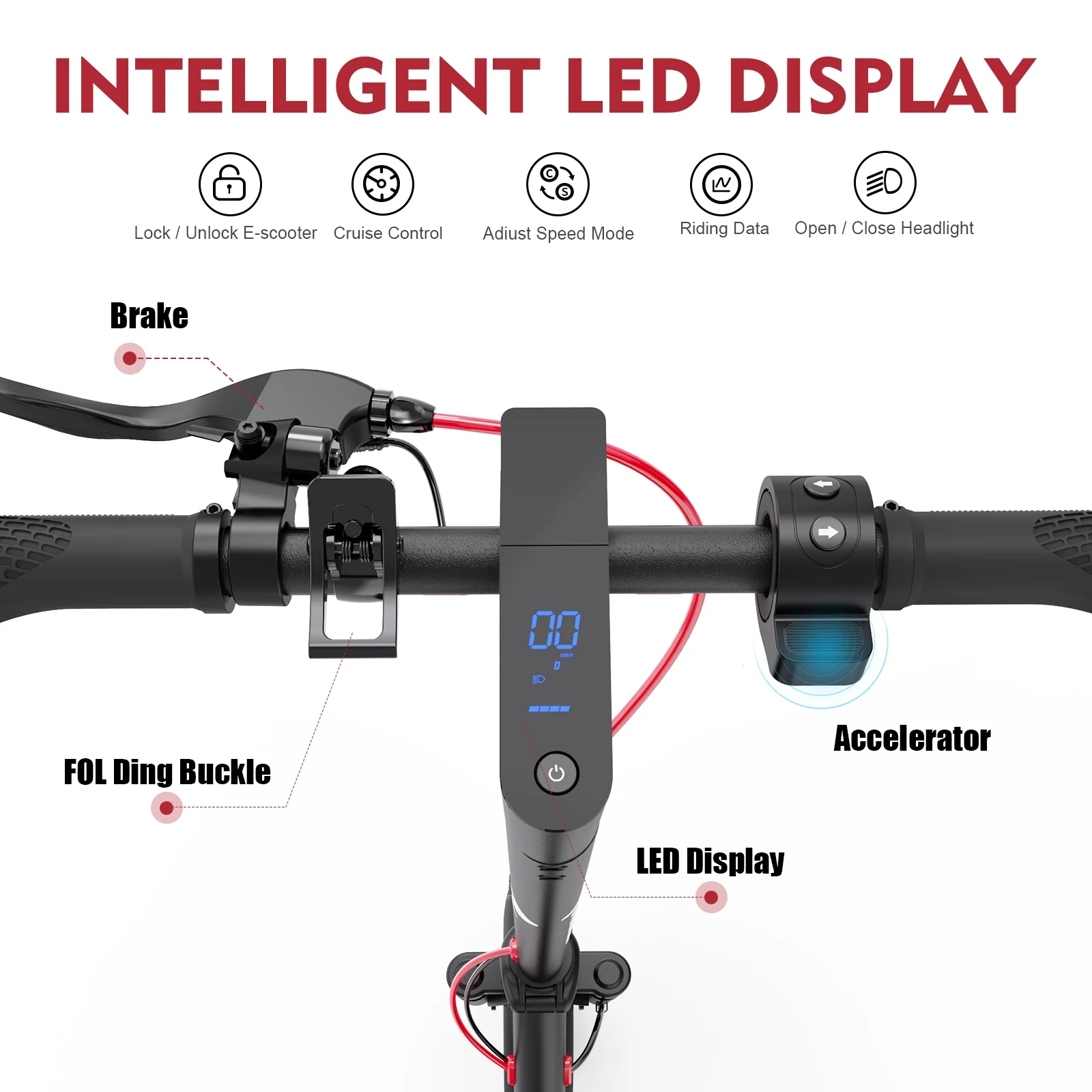 EVERCROSS Electric Scooter, 10” Solid Tires, 22 Miles Long Range Max Speed 19MPH, 500W Peak Power Motor, Folding Electric Scooter for Adult Commute