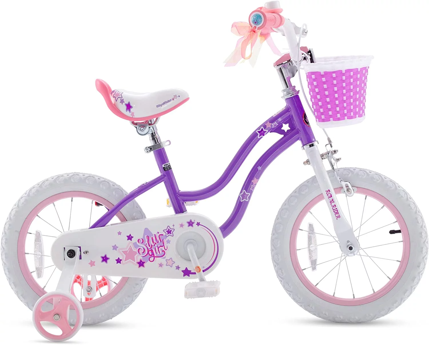 Royalbaby Girls Kids Bike Star Girl 12 In Bicycle Basket Training Wheels Blue Child’s Cycle