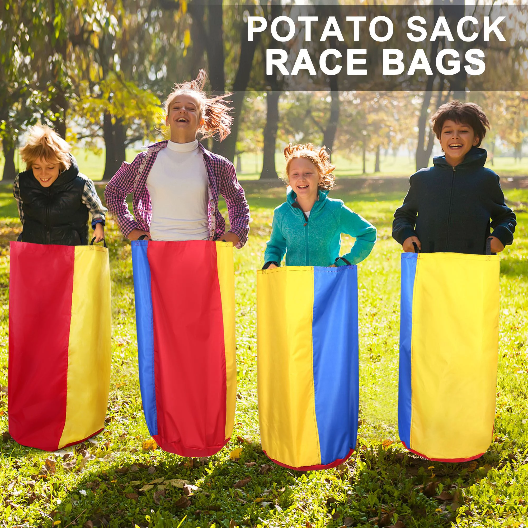 LotFancy Potato Sack Race Bags for Outdoor Lawn Games, Outside Yard Games