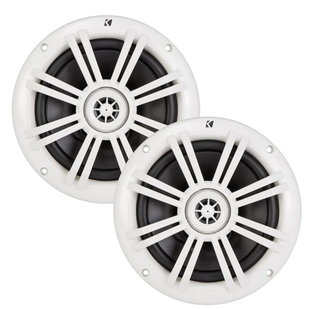 Kicker 6.5 Inch KM-Series Marine Speakers 41KM604W bundle