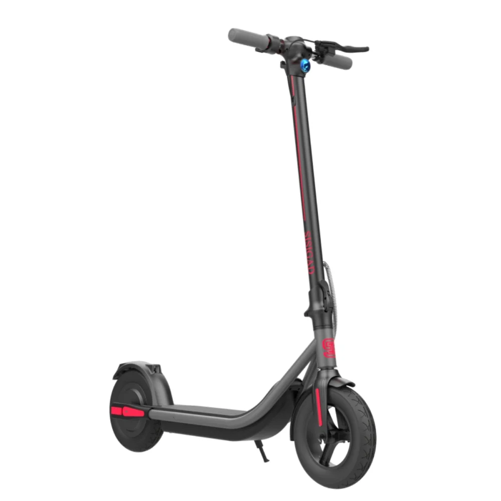 SISIGAD 10 inch Electric Scooter, Front LED Lights, 48V 7.5Ah Battery, 450W Adjustable Foldable Kick Scooter for Adults and Kids