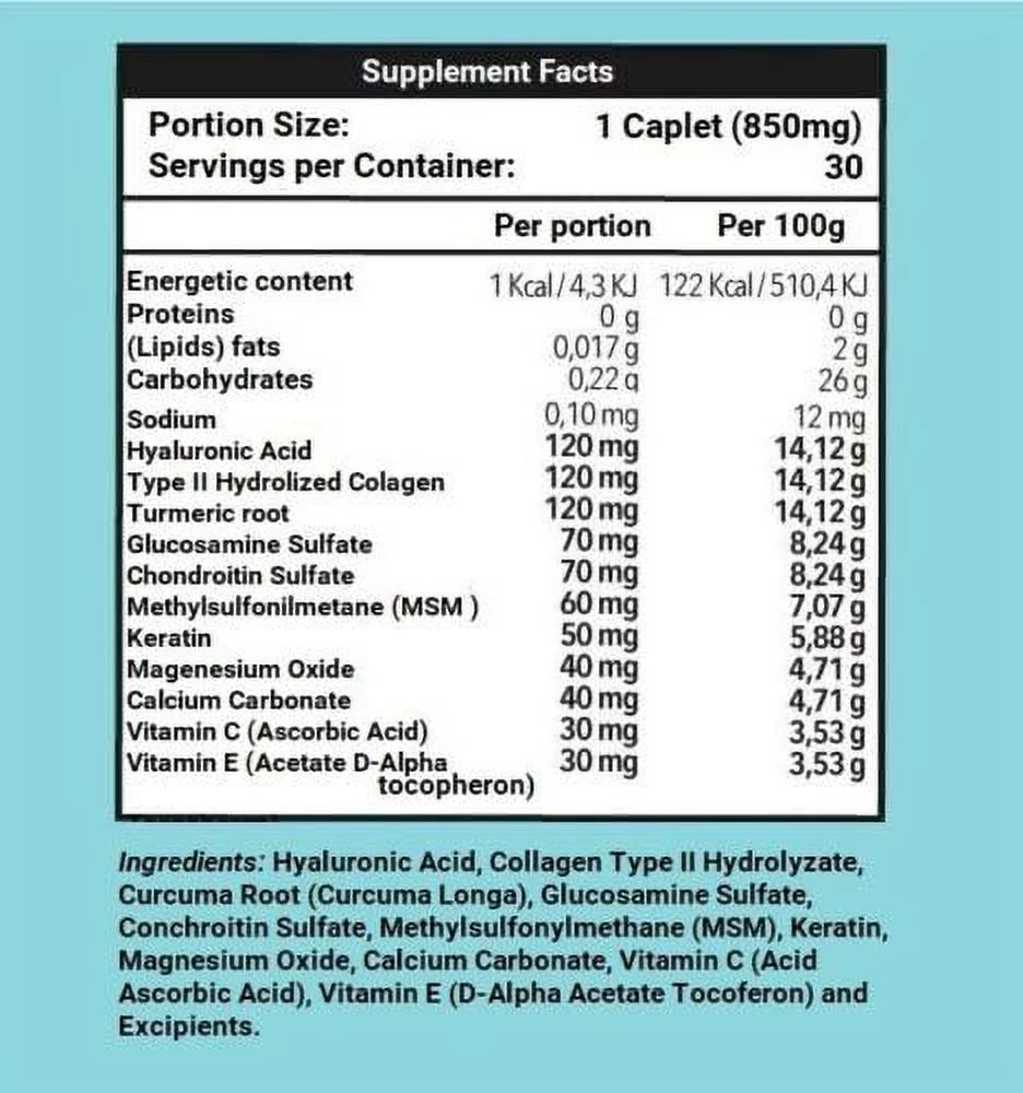 UMARY Hyaluronic Acid – 30 Caplets 850 mg