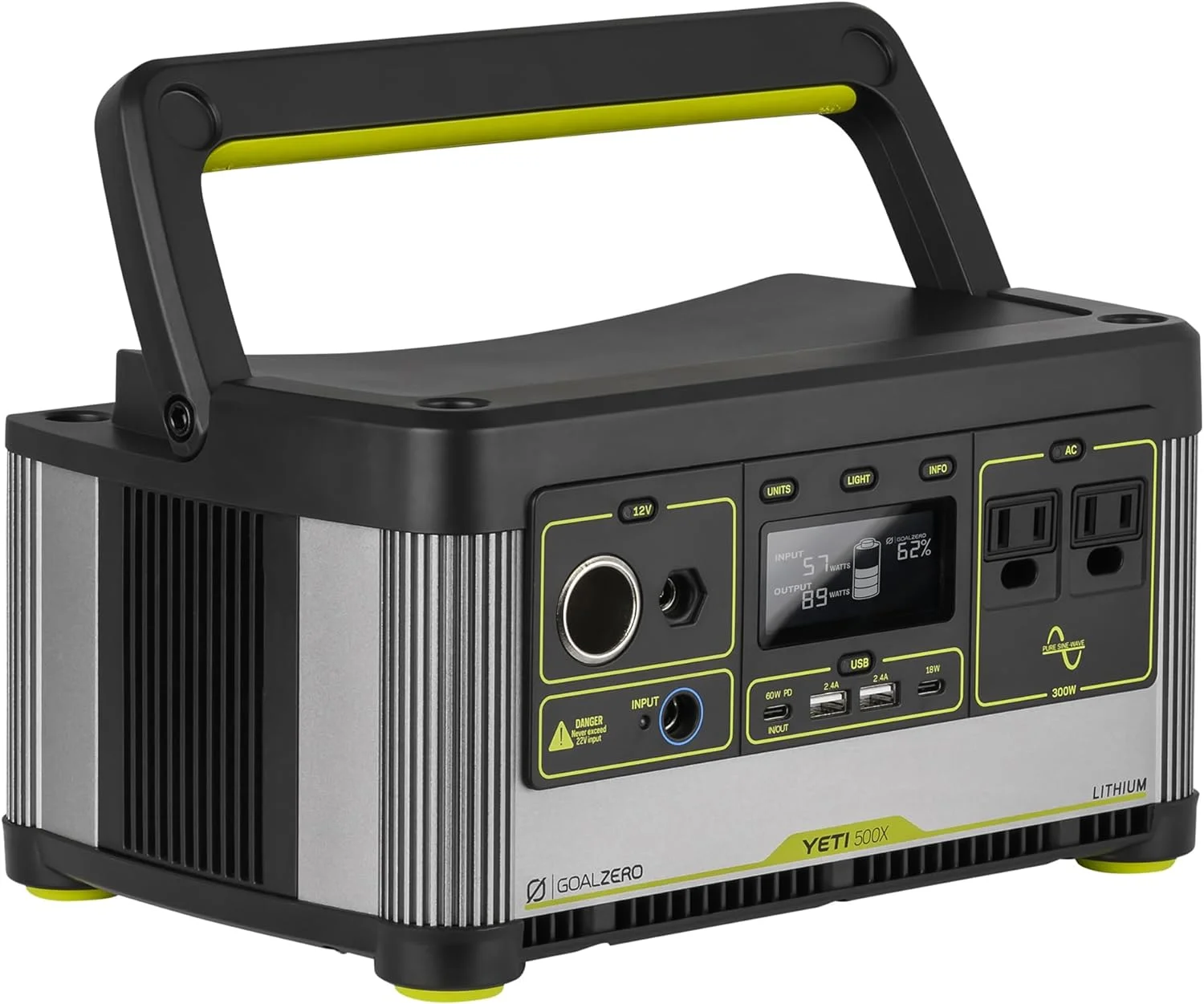 Restored Goal Zero Yeti 500X Portable Power Station 505Wh Lithium Battery Generator 300 Watt AC Inverter (Refurbished)