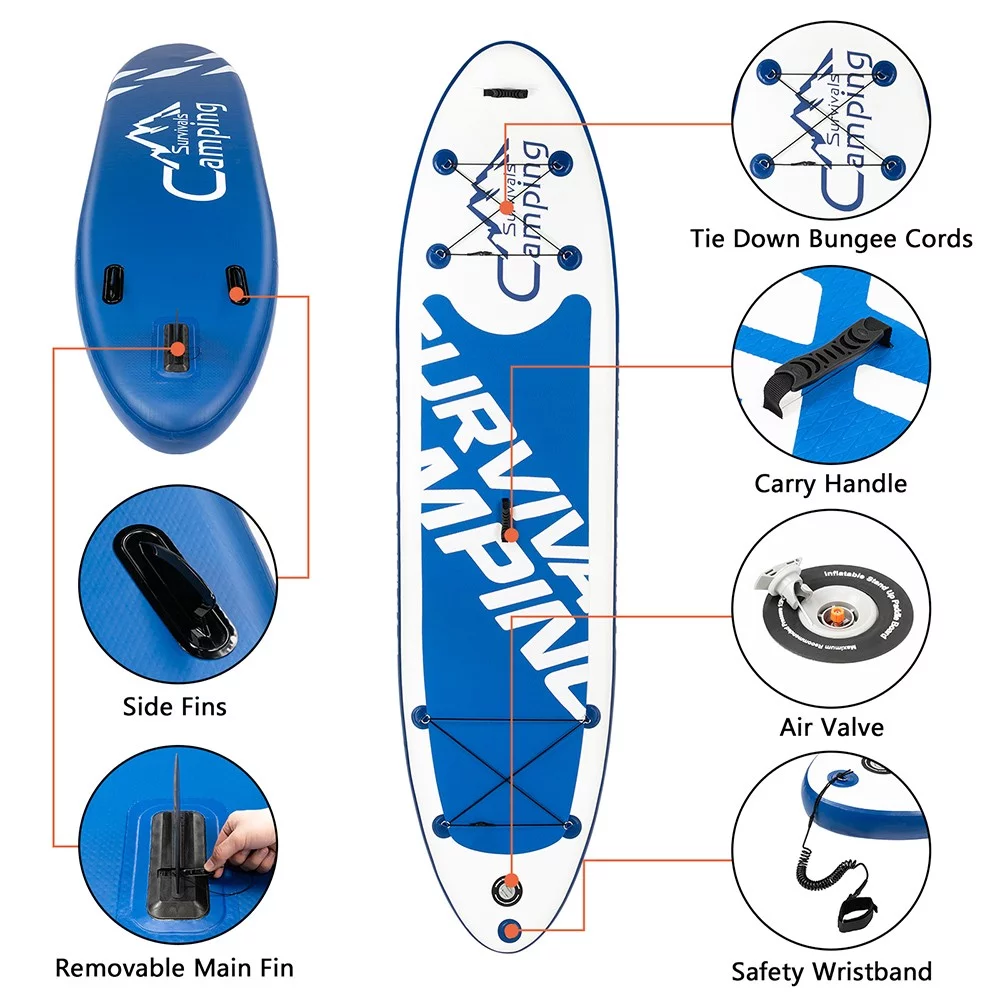 Sotop 11Ft Inflatable Stand Up Paddle Board SUP with Carrying Bag, Fit for Youth & Adult Paddleboard