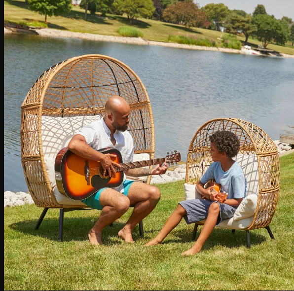 Better Homes & Gardens Ventura Outdoor Wicker Stationary Kid’s Egg Chair, Natural