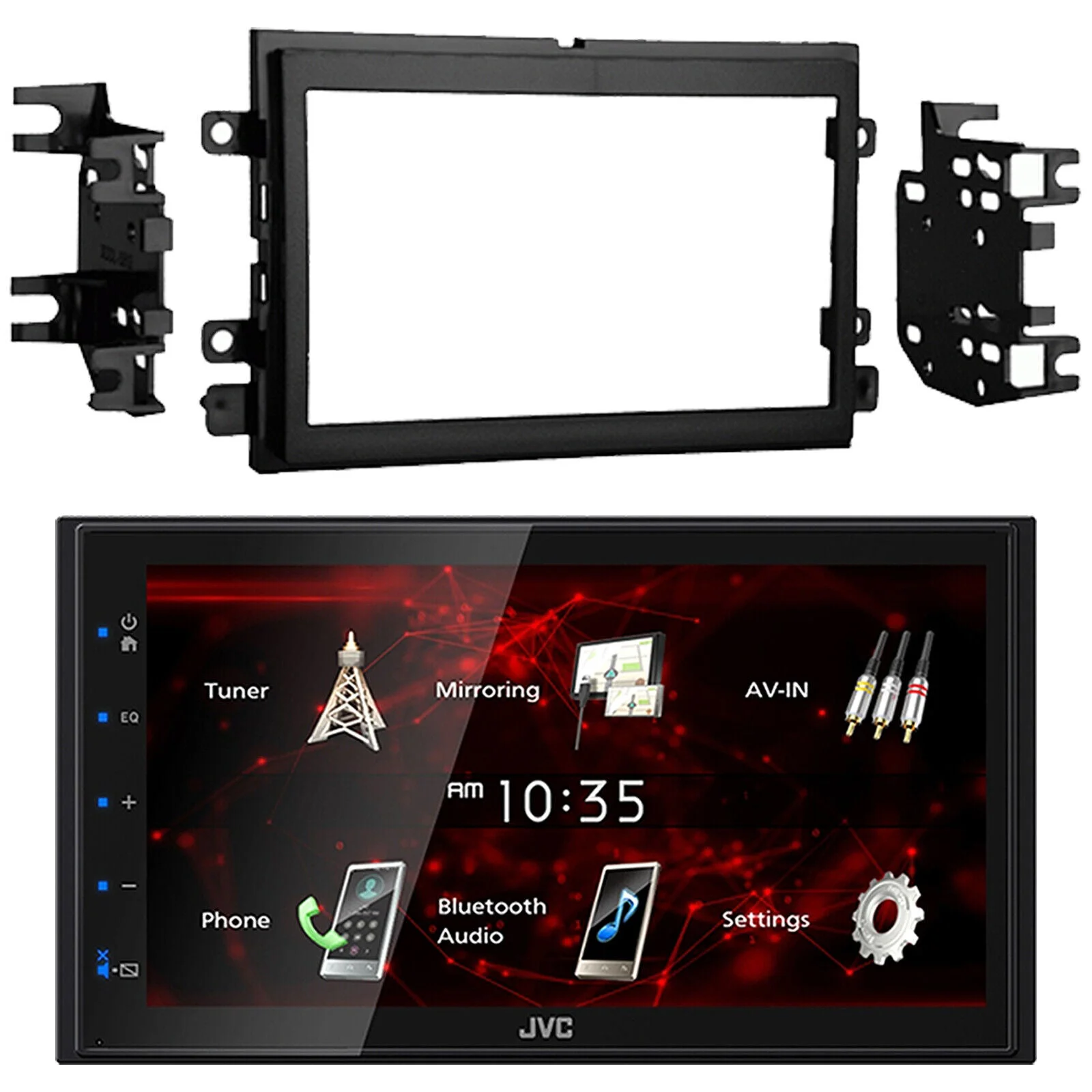 JVC KW-M180BT 6.8″ Media Player USB Mirroring For Android Bluetooth Installation Kit for Select 2004-up Ford Vehicles