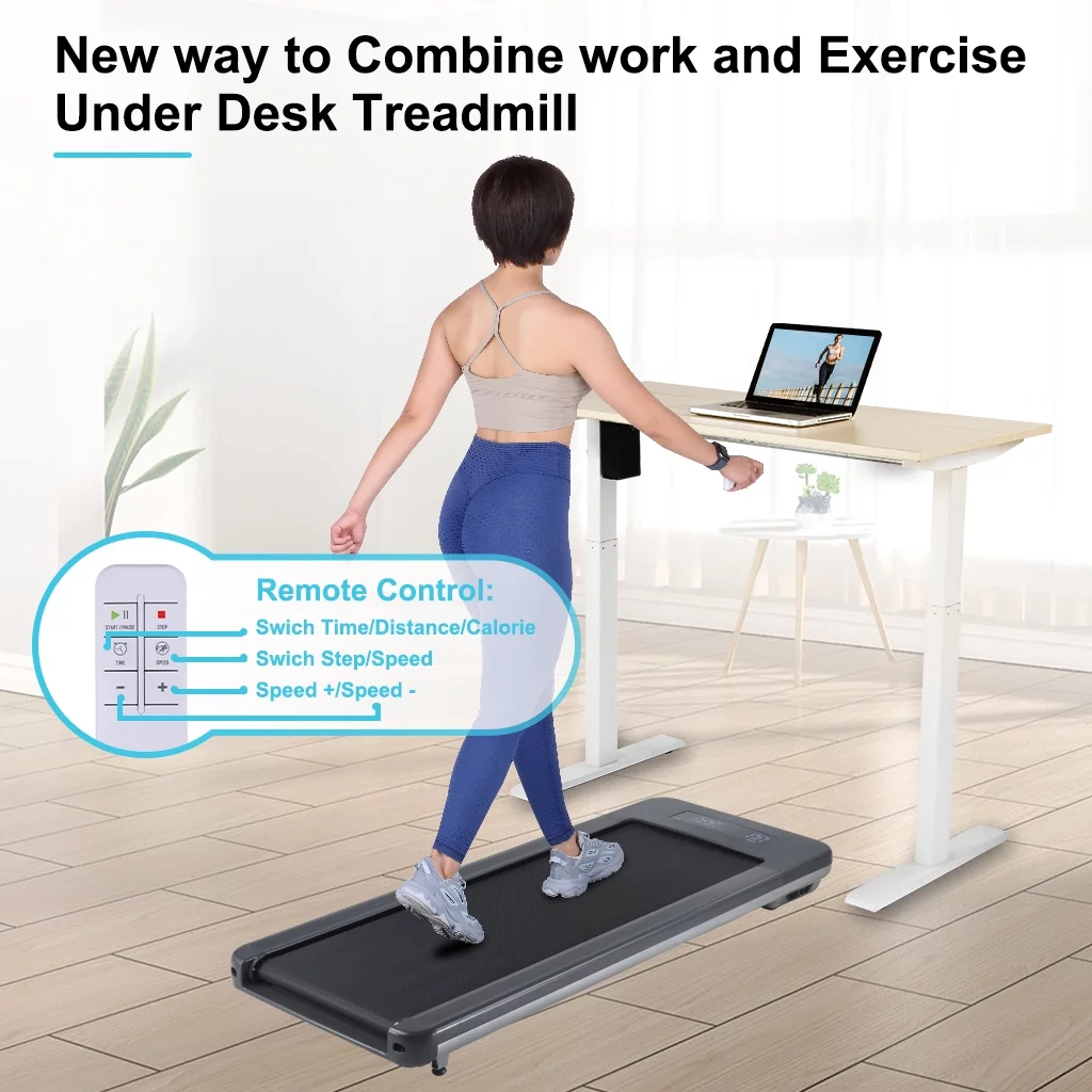 RUNOW Walking Pad, Under Desk Treadmill with 48*17.7 Running Area, Portable Treadmills with LED Display and Remote Control, 1.75HP Installation-Free Walking Pad Treadmill for Home and Office