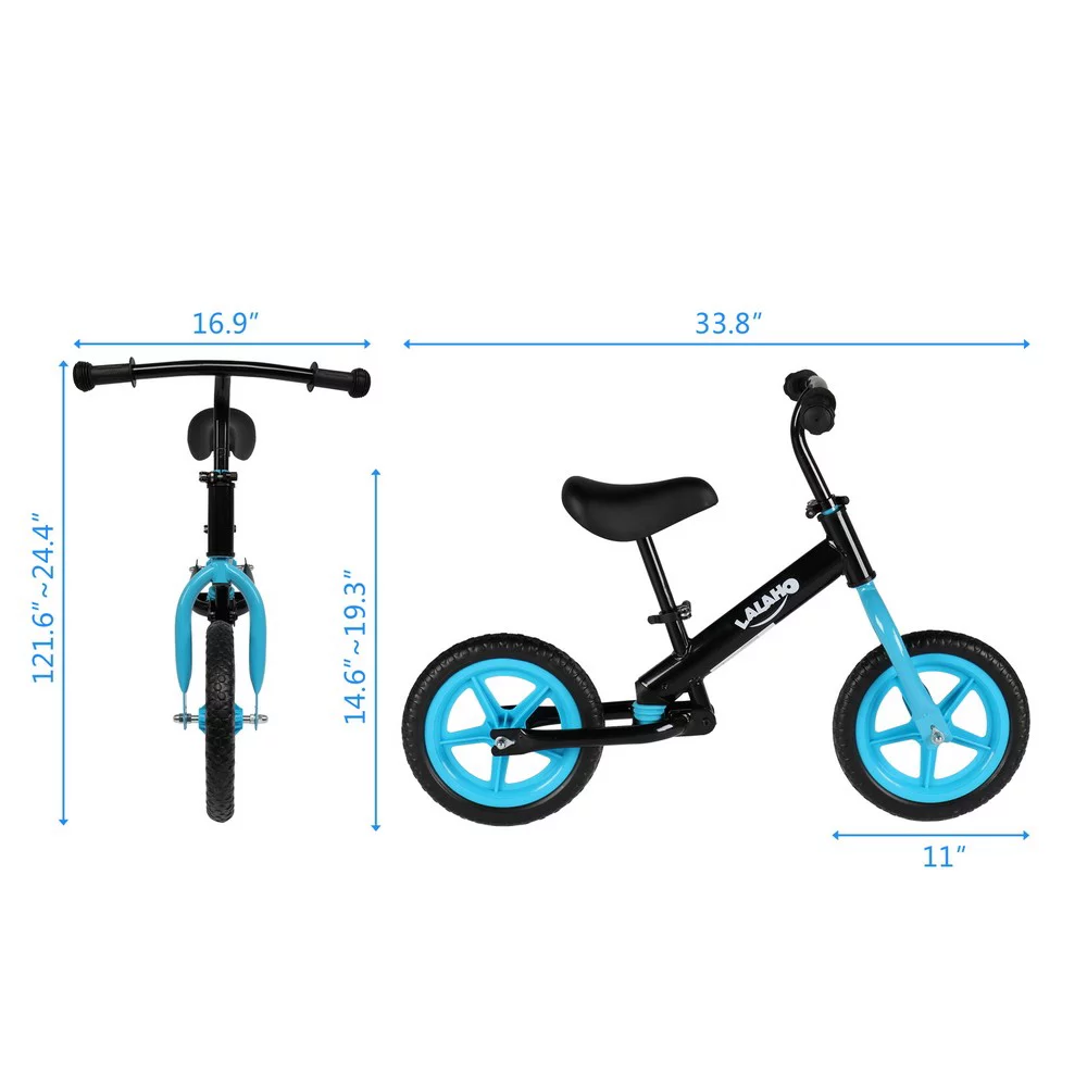 Kids Boys and Girls Balance Bike for 2-5 Years Old, Stride Walking Bike, No Pedal Bicycle with Adjustable Handlebar and Seat, Blue