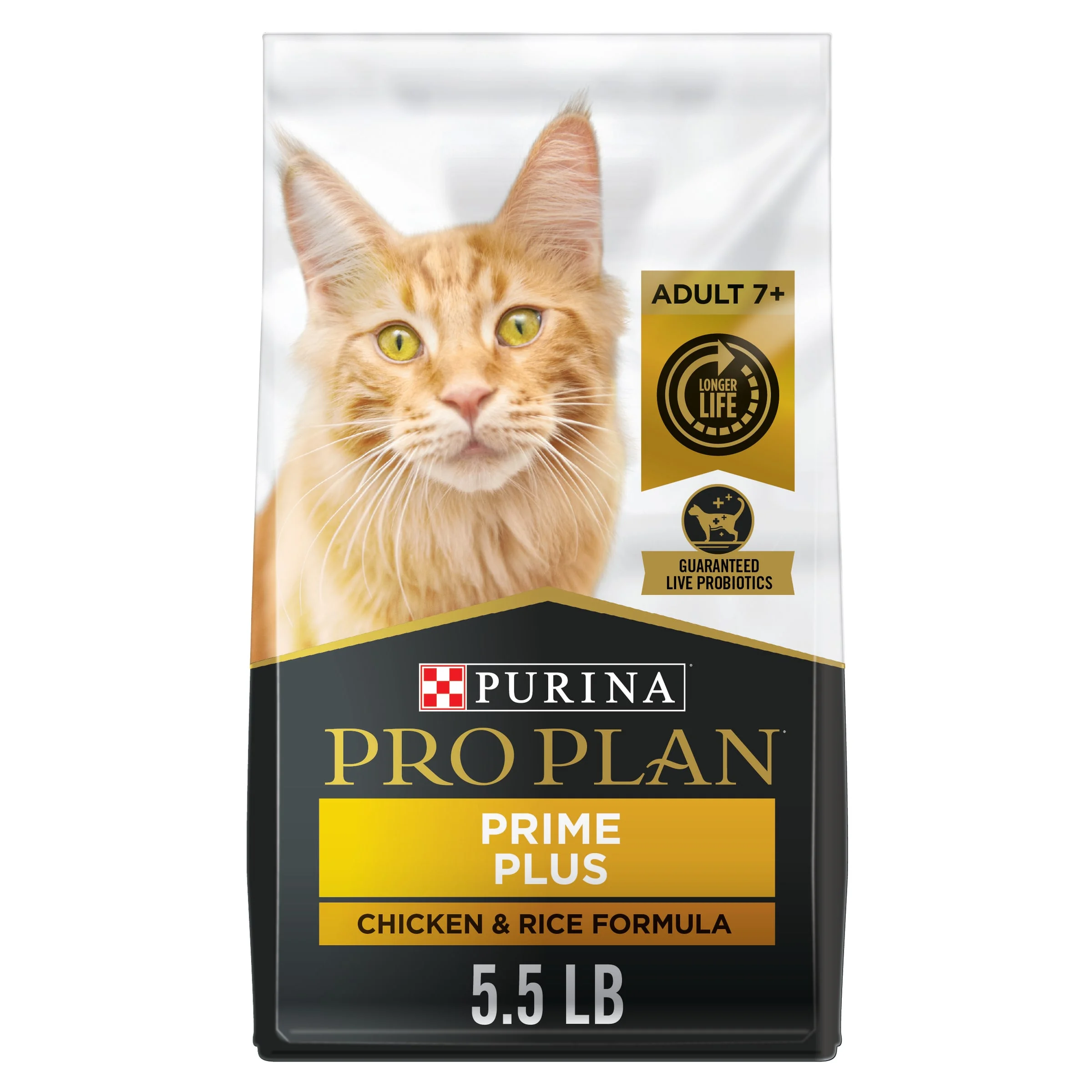 Purina Pro Plan Senior Cat Food With Probiotics for Cats, Chicken and Rice Formula, 12.5 lb. Bag