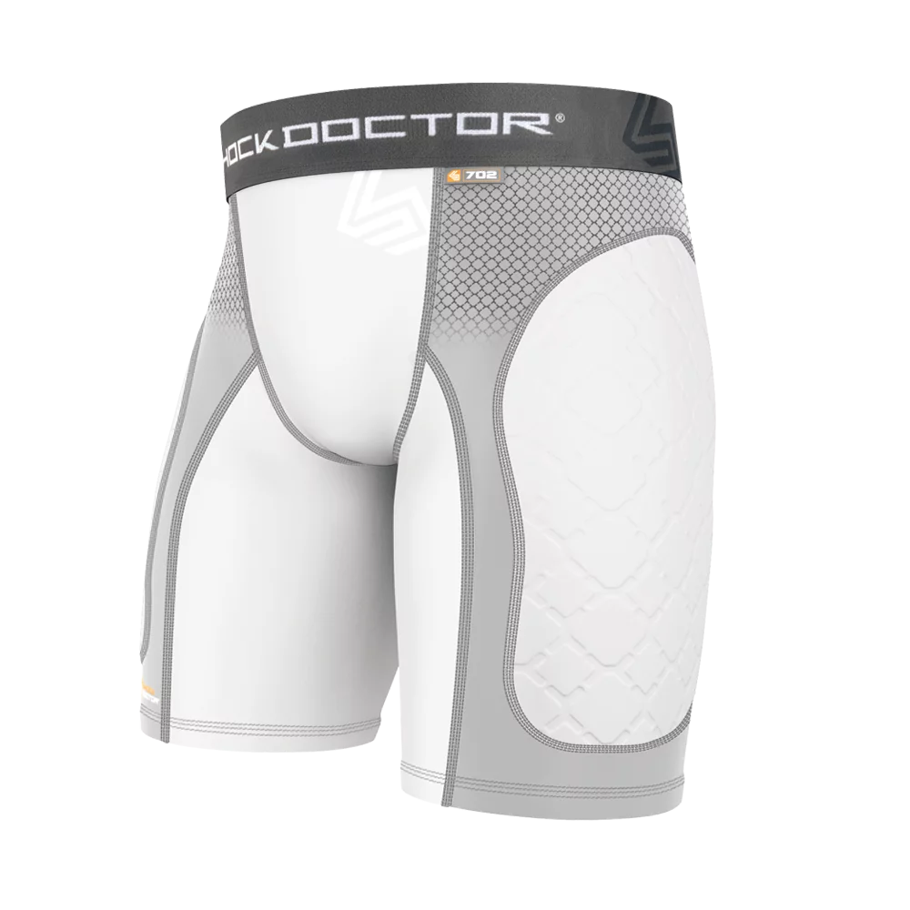 Shock Doctor Padded Baseball Sliding Short – White – Youth Medium