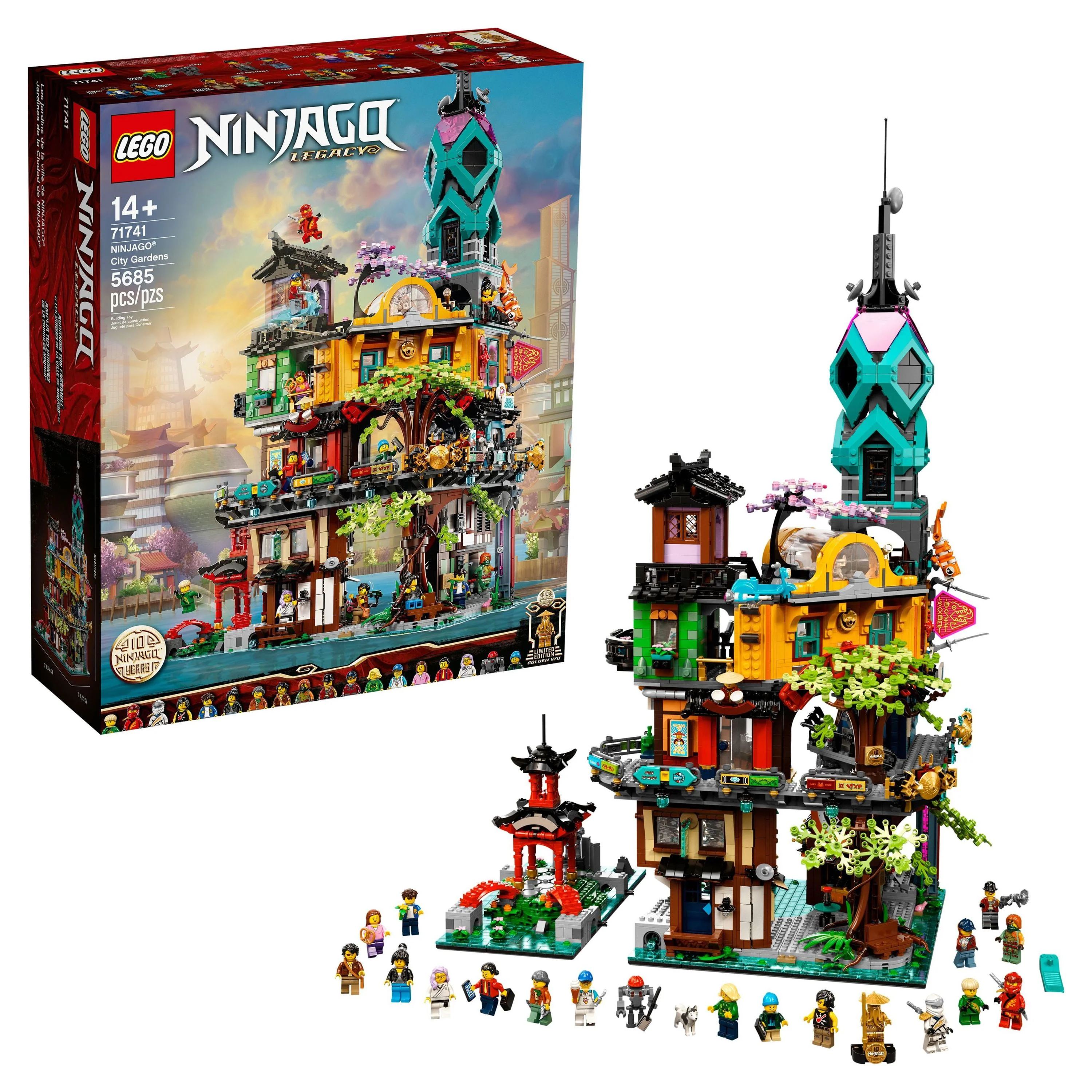 LEGO NINJAGO NINJAGO City Gardens 71741 Building Toy Featuring 19 Minifigures (5,685 Pieces)