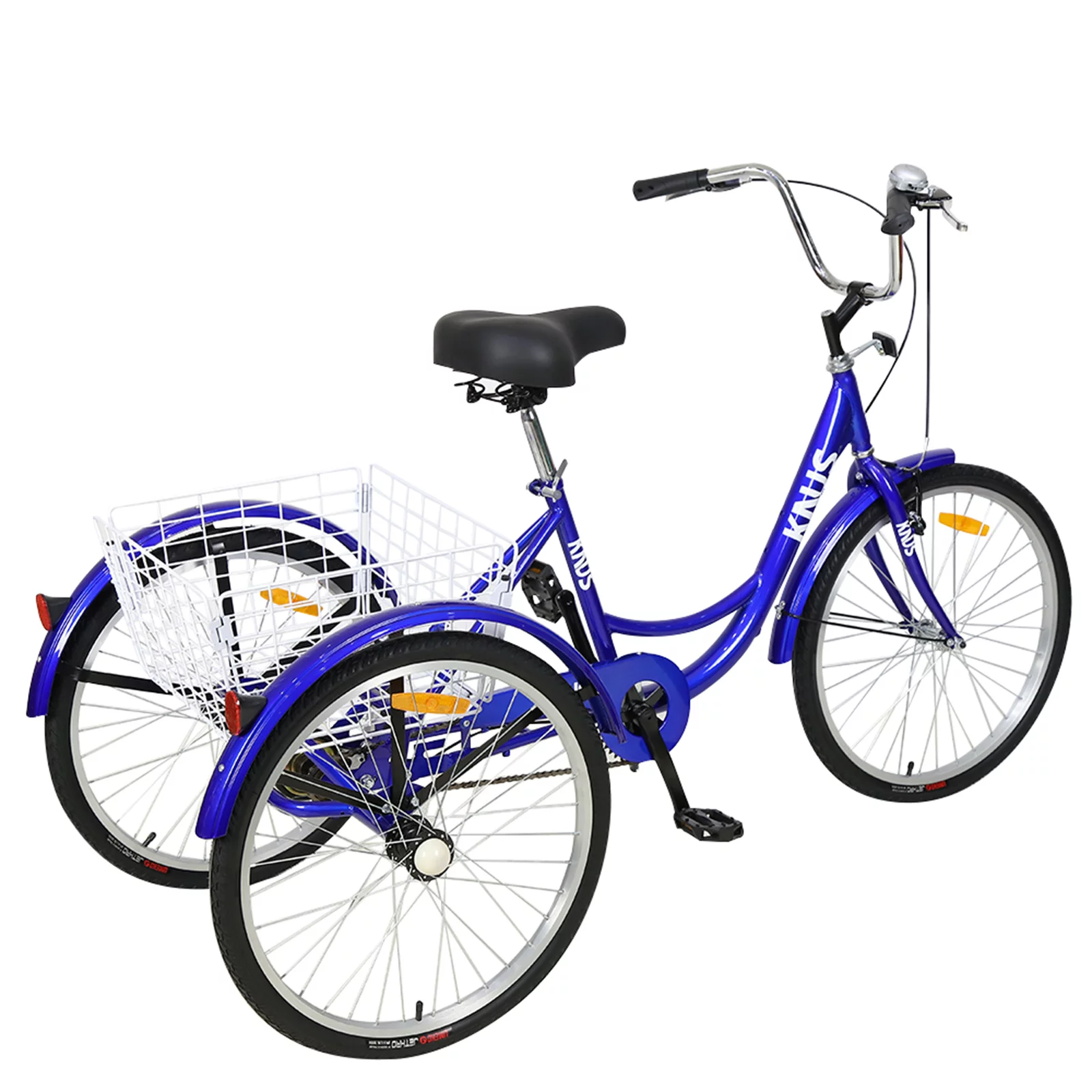 Adult Tricycle Trikes, Single Speed, Adult Trikes, 26 Inch 3 Wheel Bikes, Three-Wheeled Cruiser Bicycle with Large Shopping Basket, for Women, Men, Yellow