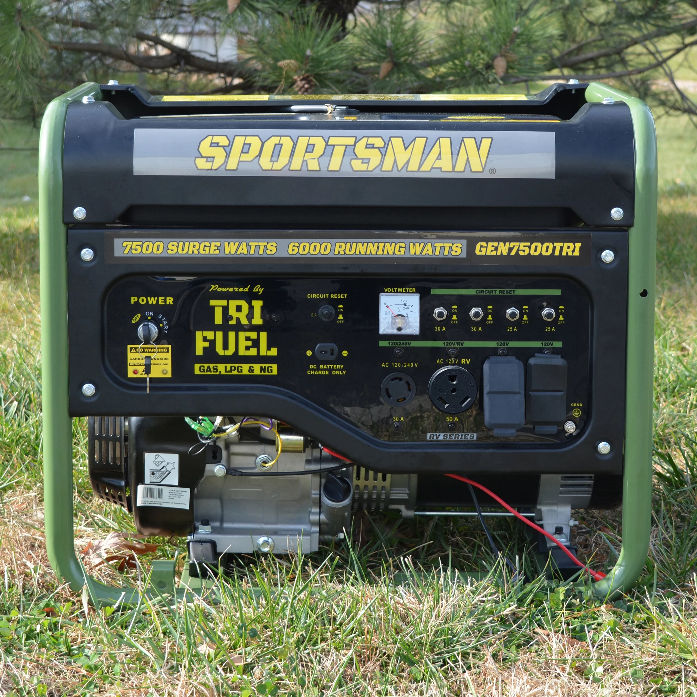 Sportsman 7500 Watts Portable Tri-Fuel Generator with CO Warning and Shut-off