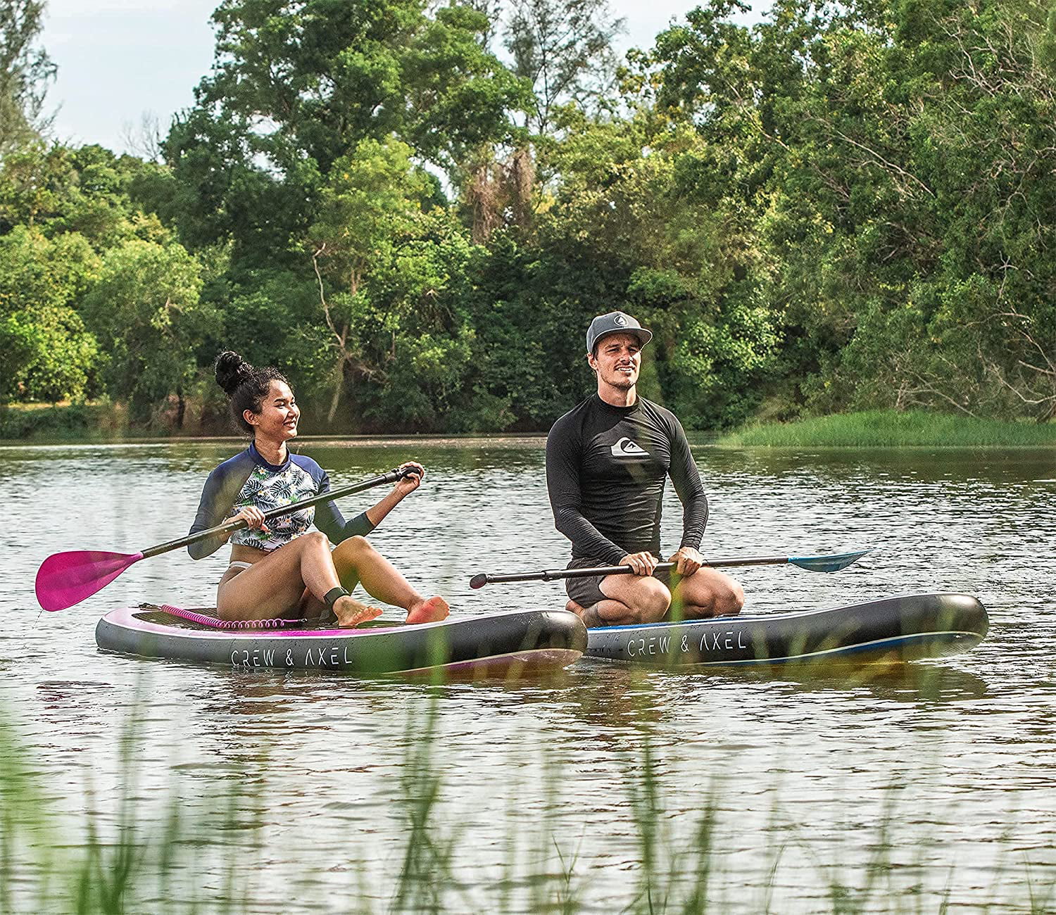 Crew Axel Inflatable Paddle Board 10’33’6?? (18lb) SUP Kit Includes Paddle Pump Bag Shiny Pink