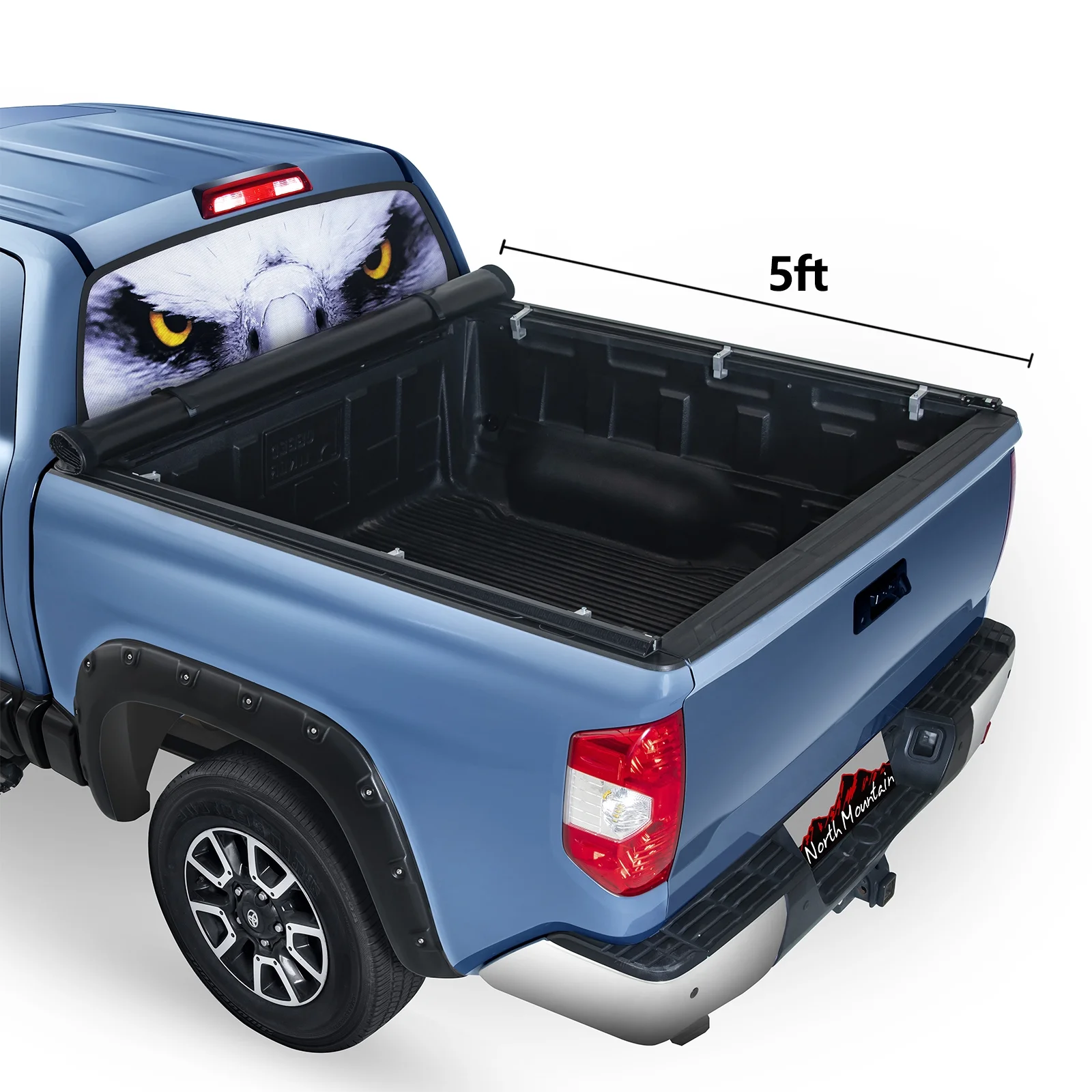 North Mountain 5ft Soft Tri Fold Truck Tonneau Cover, Fits for 2016 – 2023 Toyota Tacoma 5ft (59.8″-60.5″)Fleetside/Styleside Truck Bed, not for Flareside/Stepside Bed.