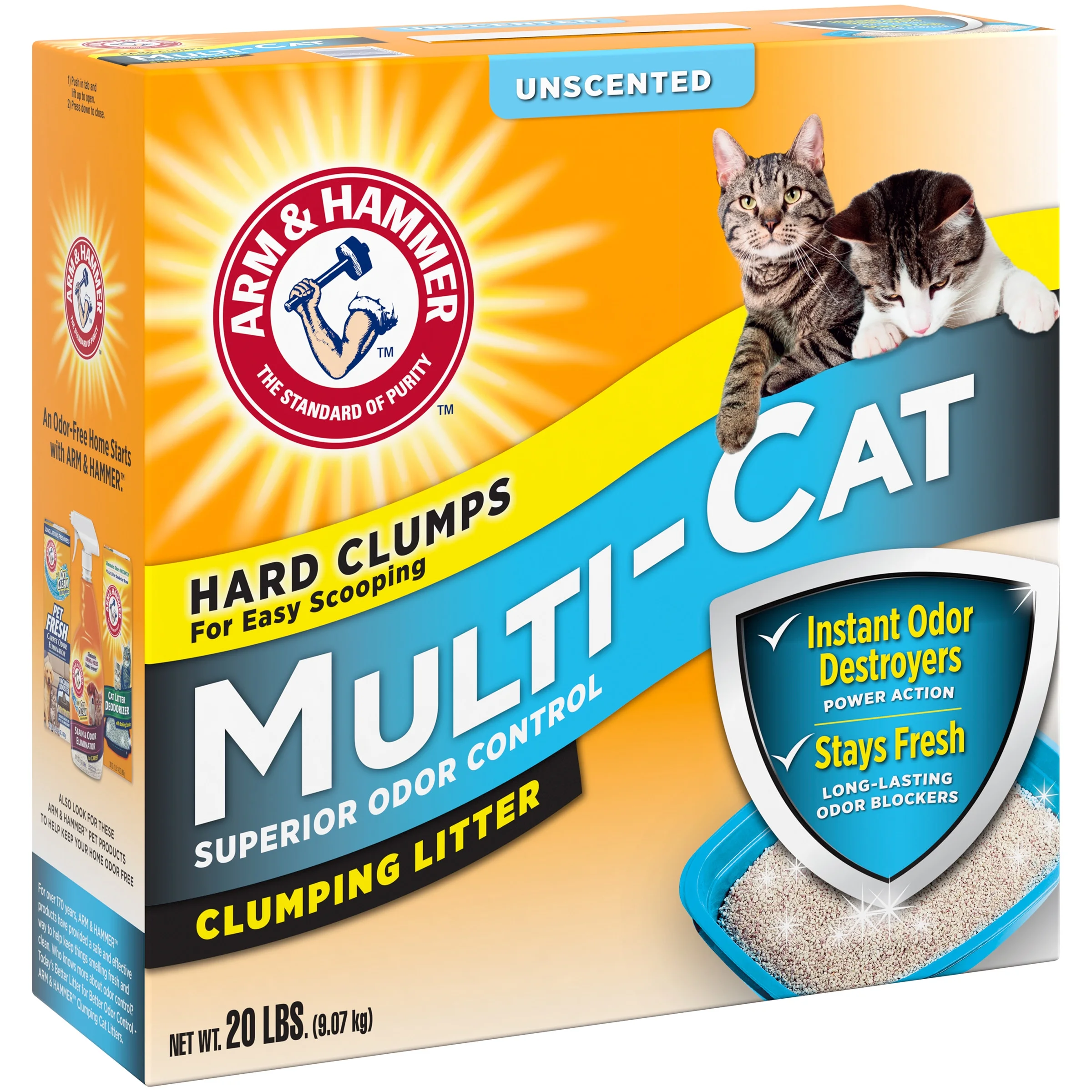 Arm & Hammer Multi-Cat Clumping Litter Unscented, 20 lb