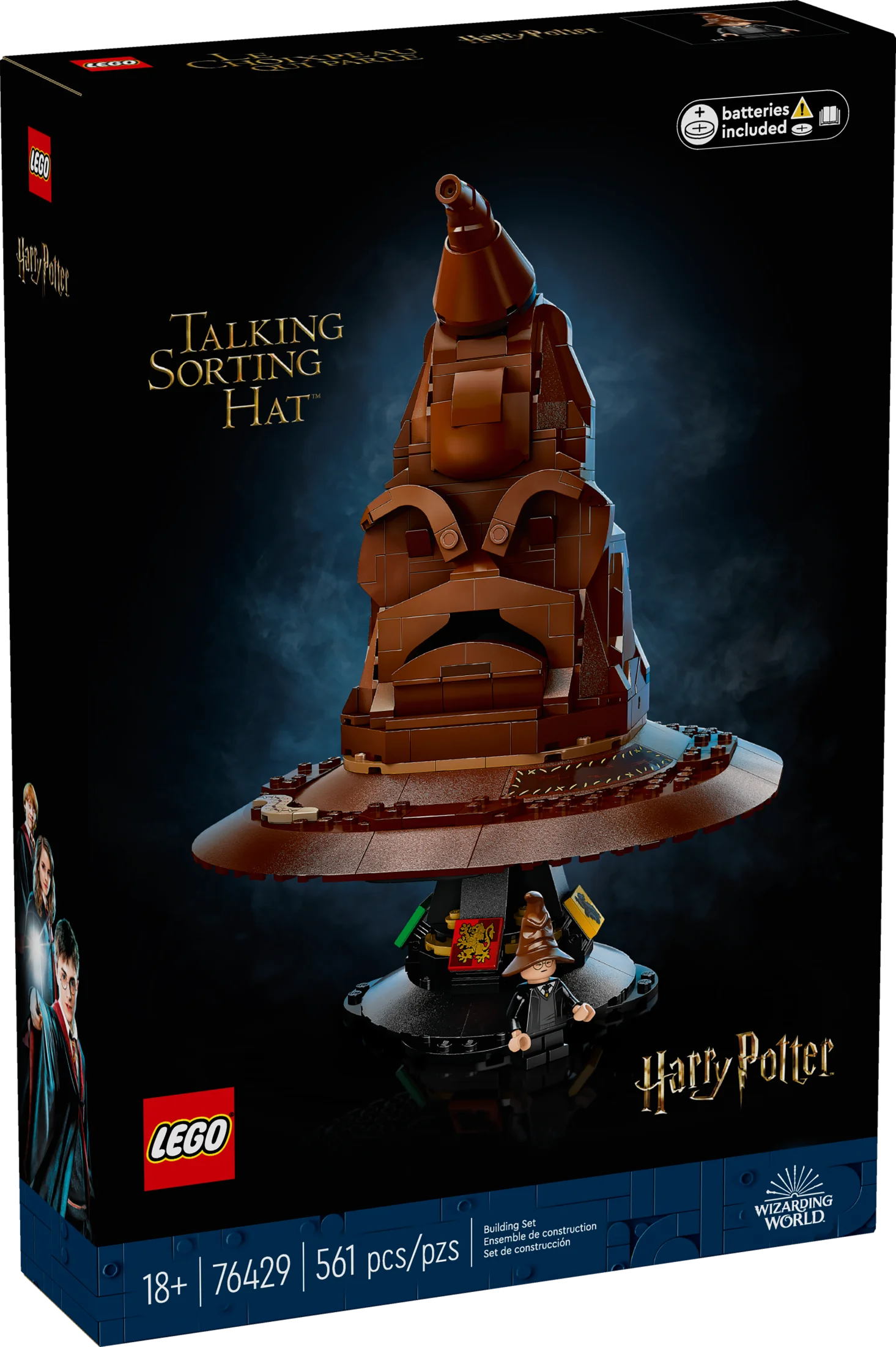 LEGO Harry Potter Talking Sorting Hat, Harry Potter Hogwarts Hat with 31 Randomized Sounds, Movie Themed Build and Display Model for Adults, Fun Harry Potter Gift Idea for a Mom, Dad or Any Fan, 76429