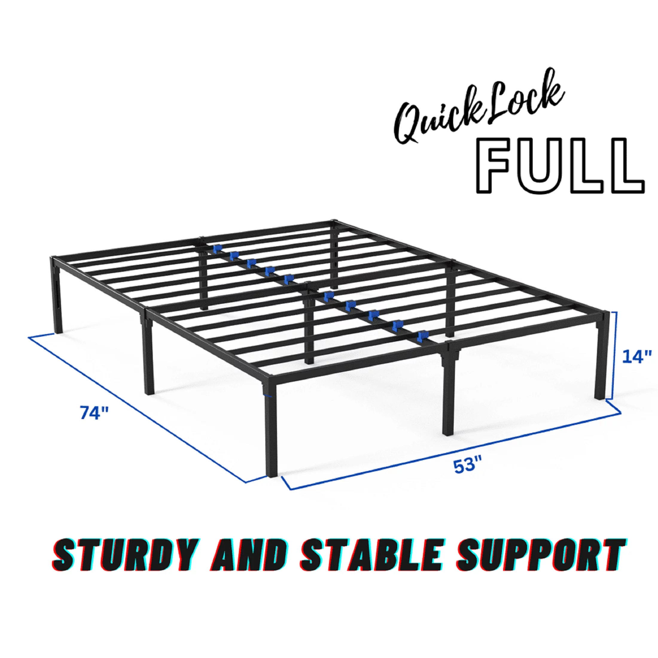 Twin XL Platform Bed Frame | Quiet & Sturdy | No Box Spring | 14″ Mattress Foundation