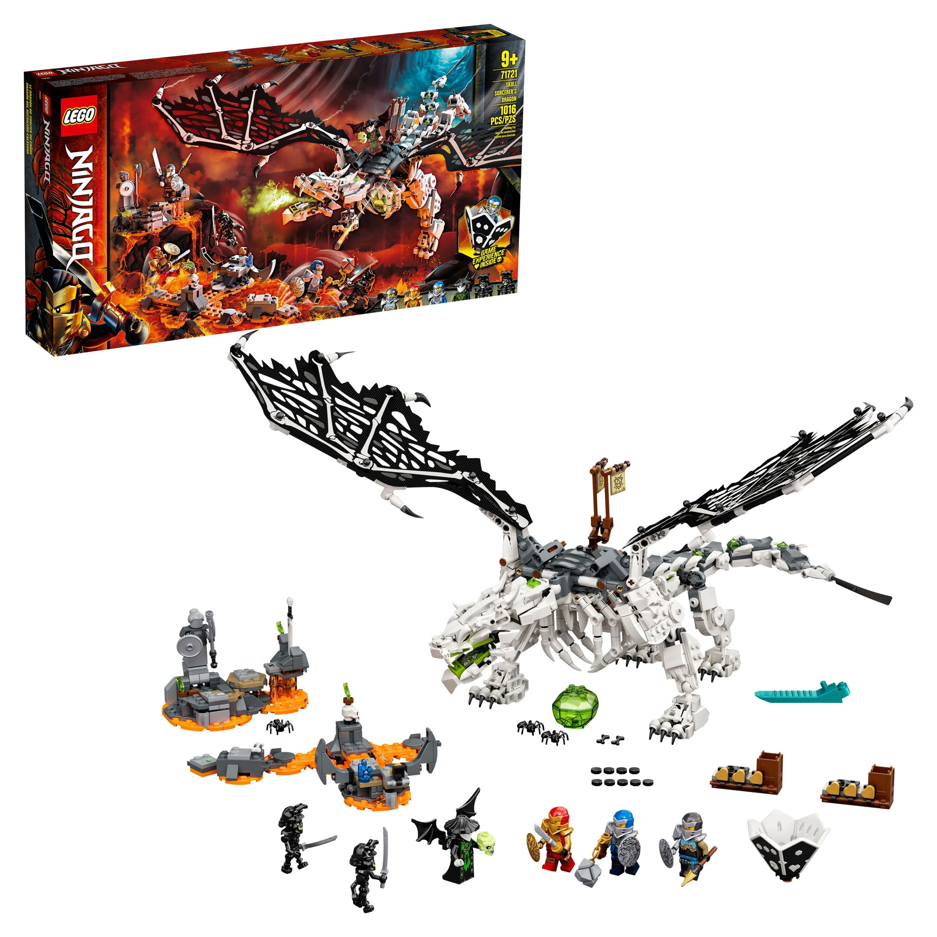 LEGO NINJAGO Skull Sorcerer’s Dragon 71721 Ninja Dragon Building Toy for Kids (1,016 Pieces)