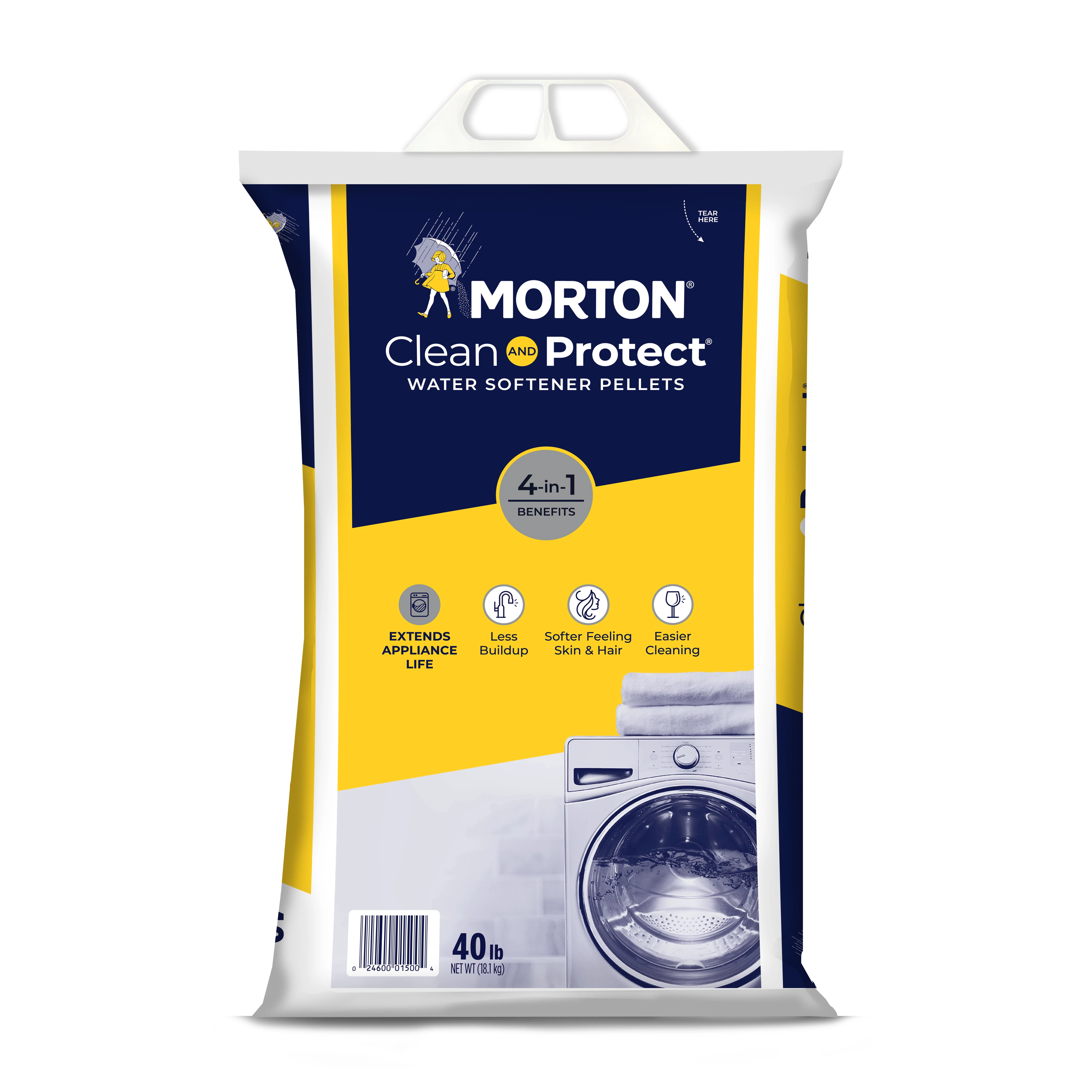 Morton Salt Water Softener Clean and Protect Pellets, 40 lb. Bag