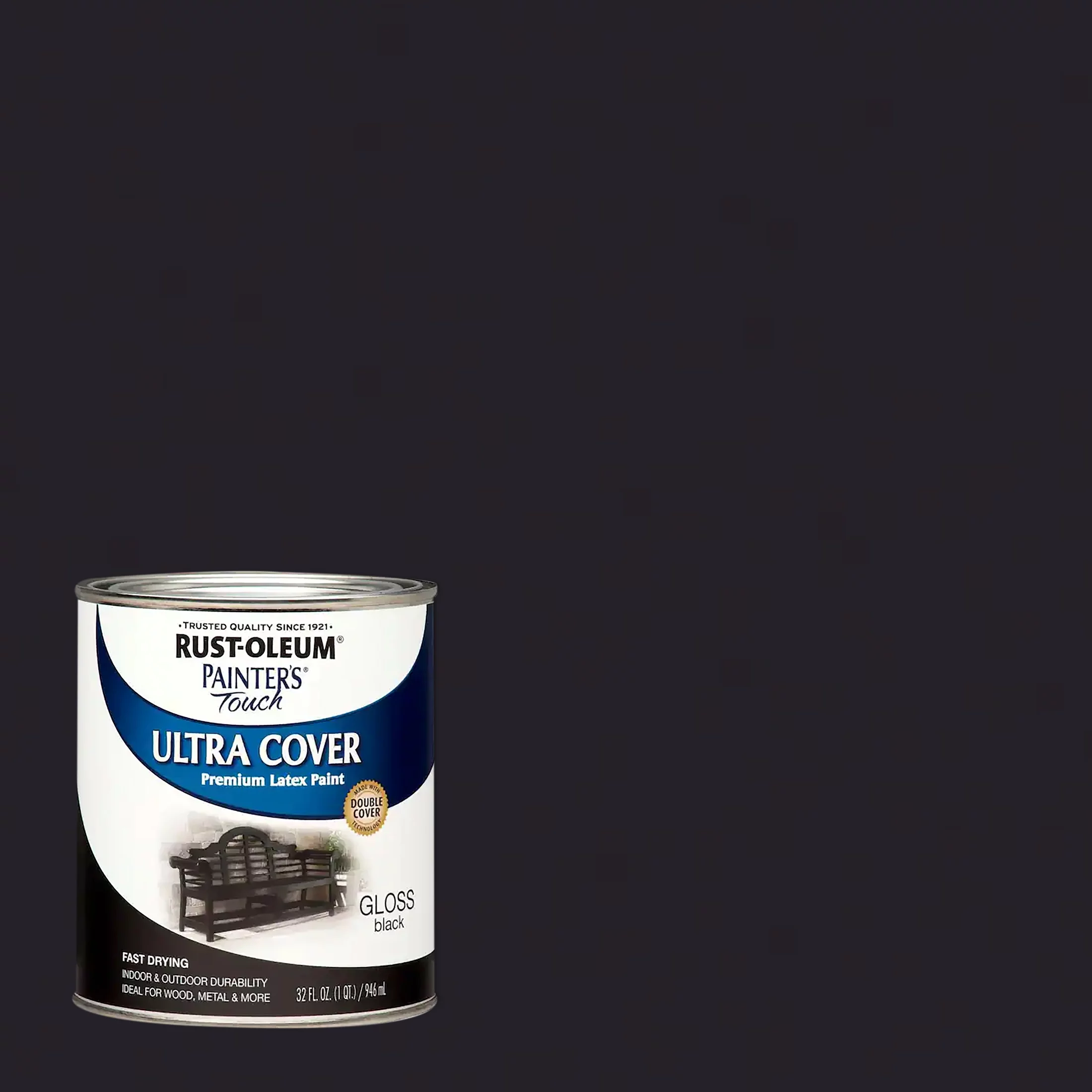 Black, Rust-Oleum American Accents Ultra Cover Gloss Premium Latex Paint-276166, Quart