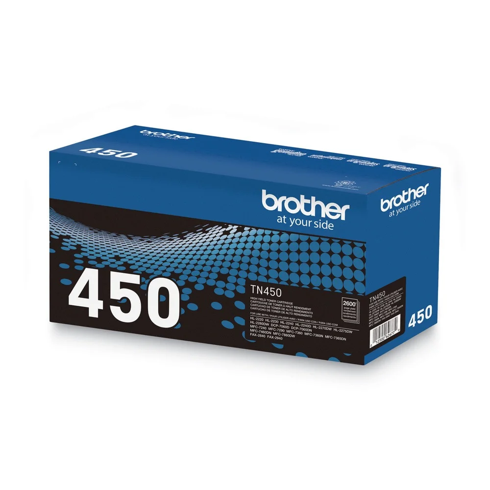 Brother Genuine TN450 High-Yield Black Printer Toner Cartridge