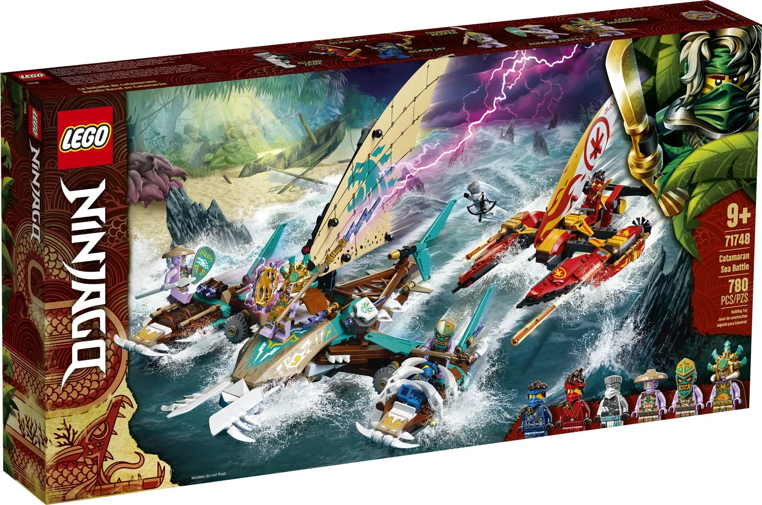 LEGO NINJAGO Catamaran Sea Battle 71748 Building Toy Ninja Playset (780 Pieces)