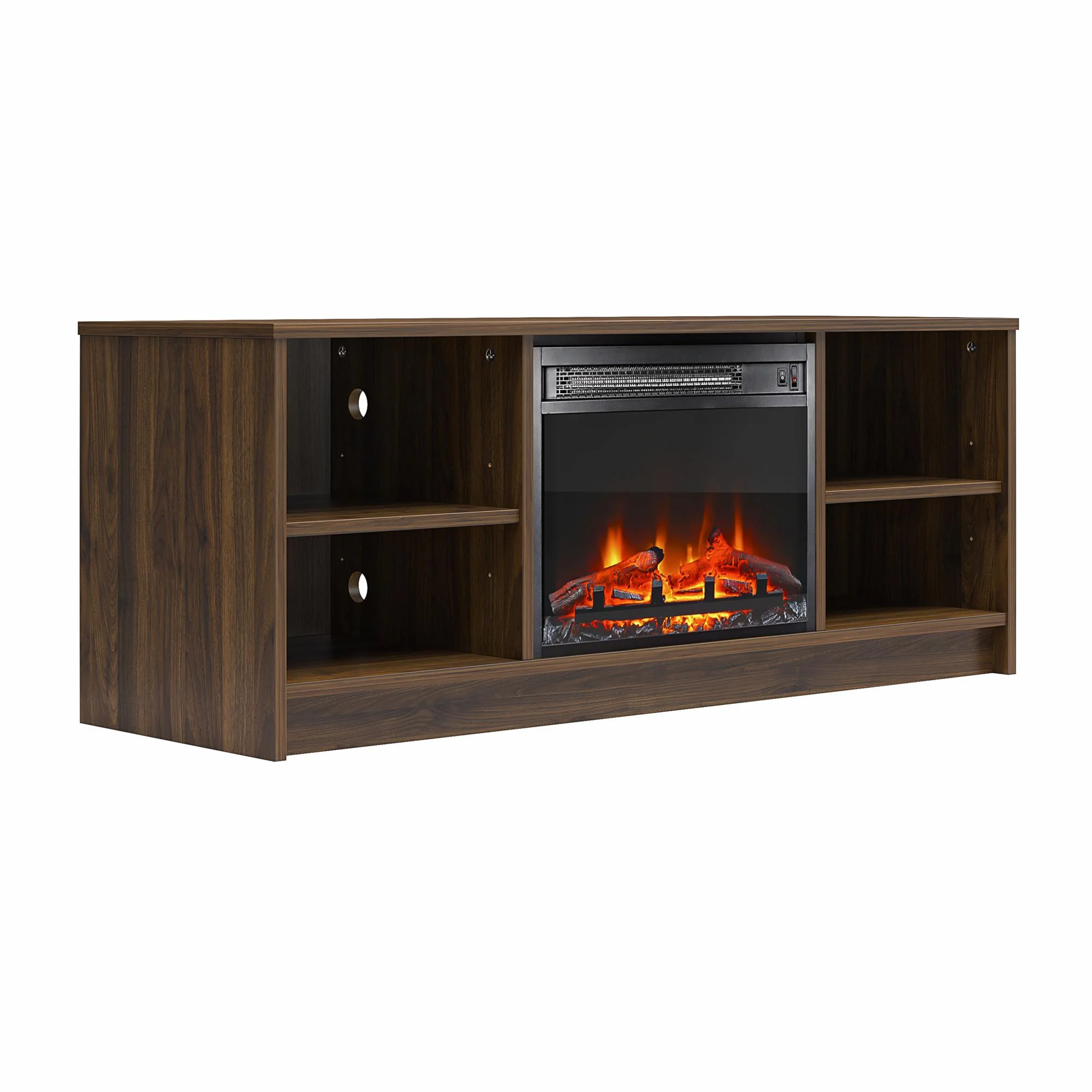 Mainstays Fireplace TV Stand for TVs up to 55″, Black Oak