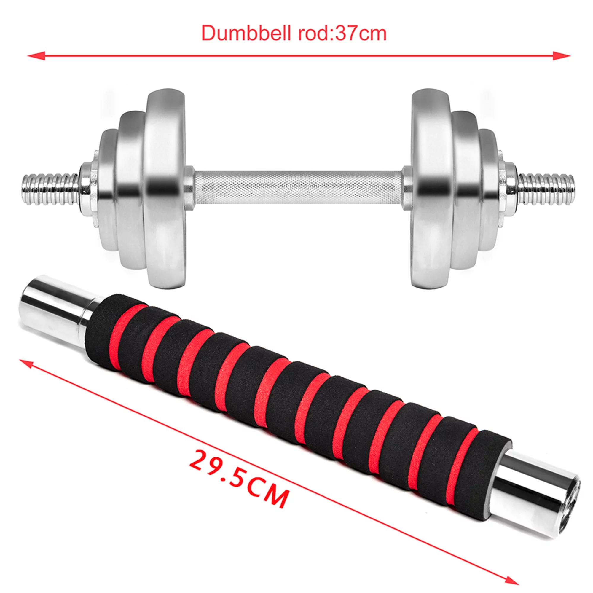 Fitness Dumbbell Olympic Weight Set, Ab Roller Wheel, Detachable Electroplated Dumbbell Bars Push Up Handles Grips, for Household Exercise Gym for Men Women Abdominal Exercise,1 Set 30KG