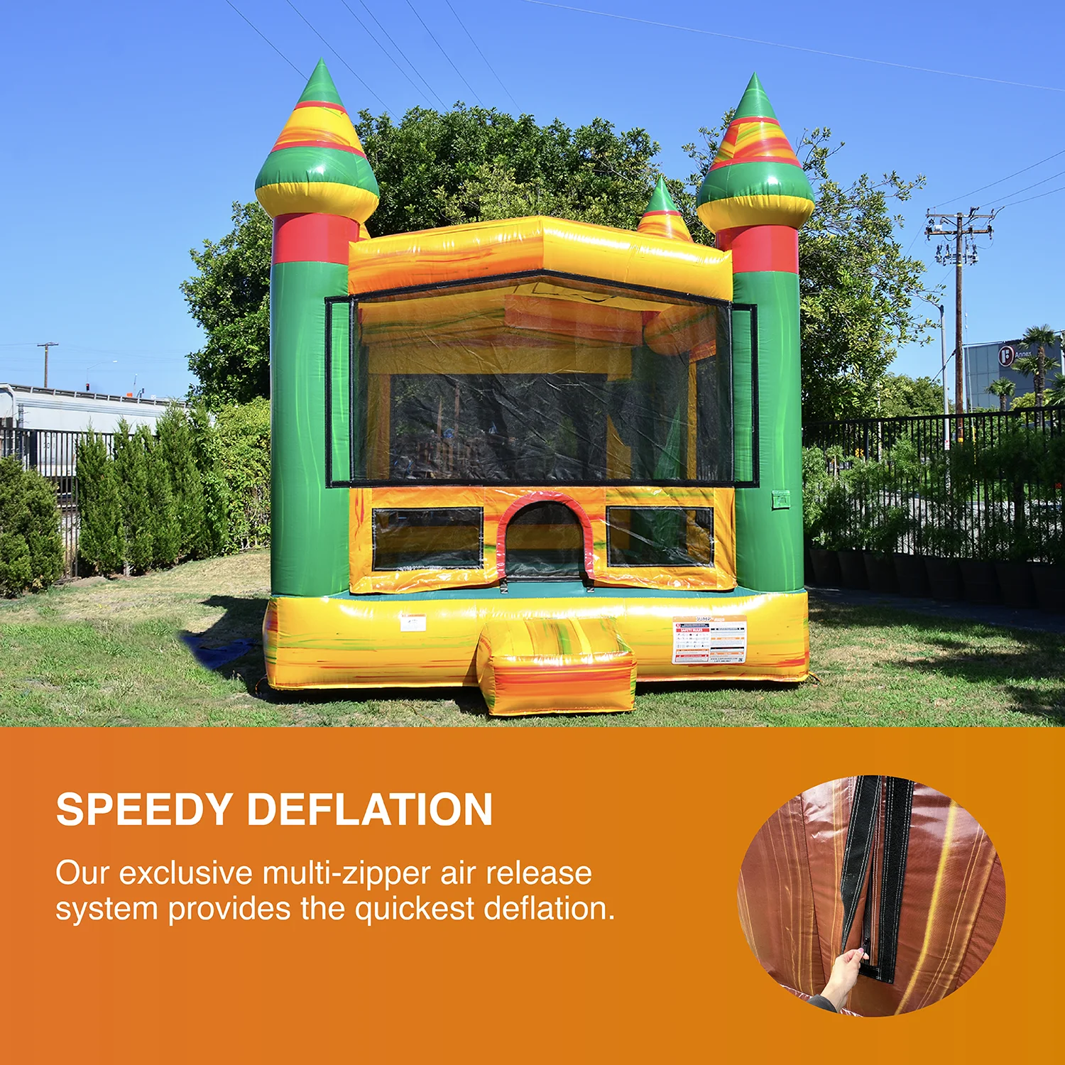 JumpOrange Fiesta Commercial Grade Bounce House with Blower for Kids and Adults