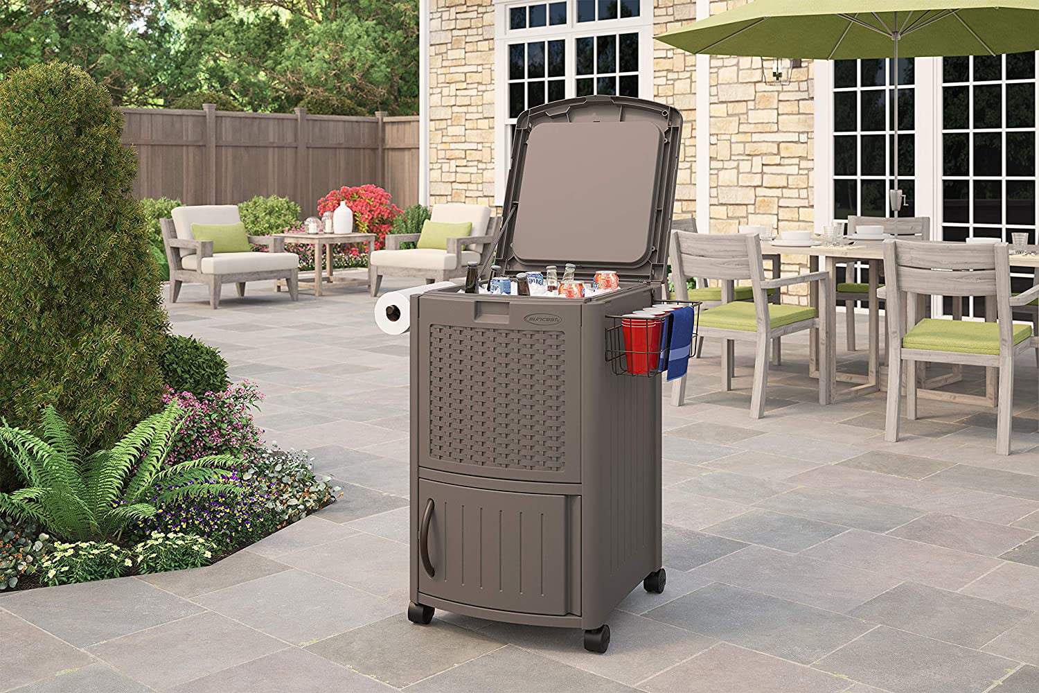 Suncast Cooler Station Patio Cooler 77 qt.