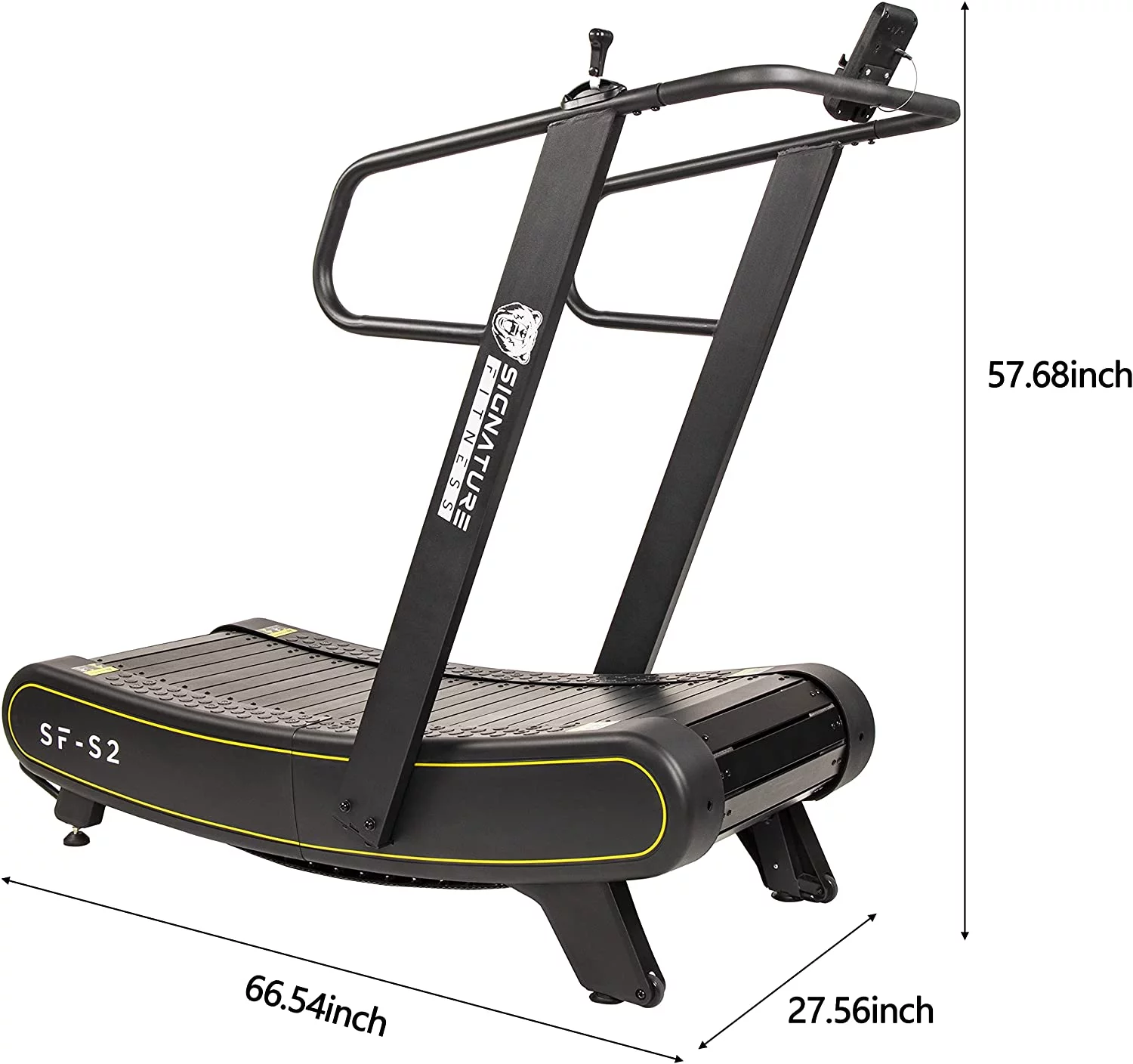 Signature Fitness SF-S2 Sprint Demon – Motorless Curved Sprint Treadmill with Adjustable Levels of Resistance – 300 lb Capacity