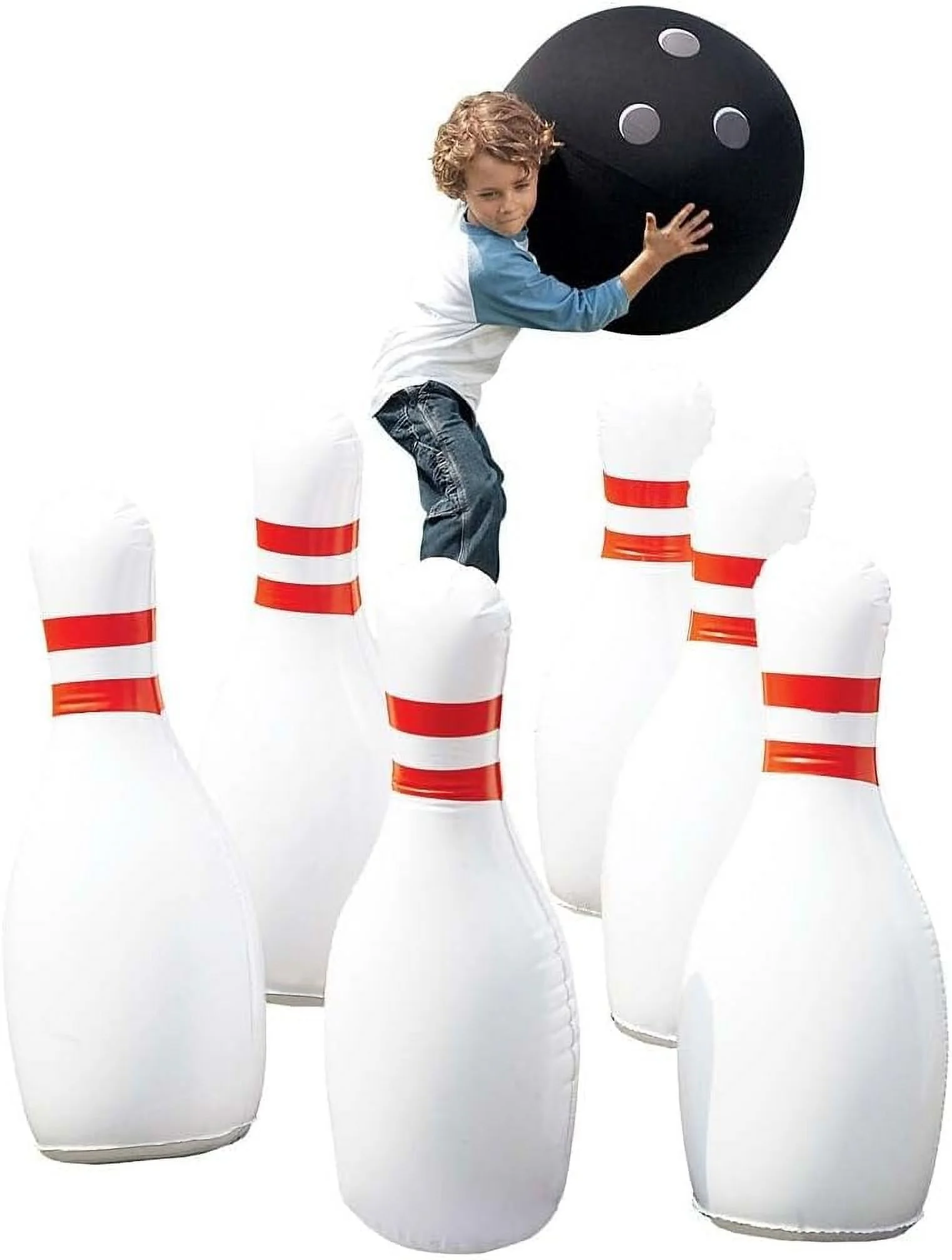 Hearthsong Giant Inflatable Bowling Game Set for Indoor & Outdoor Play