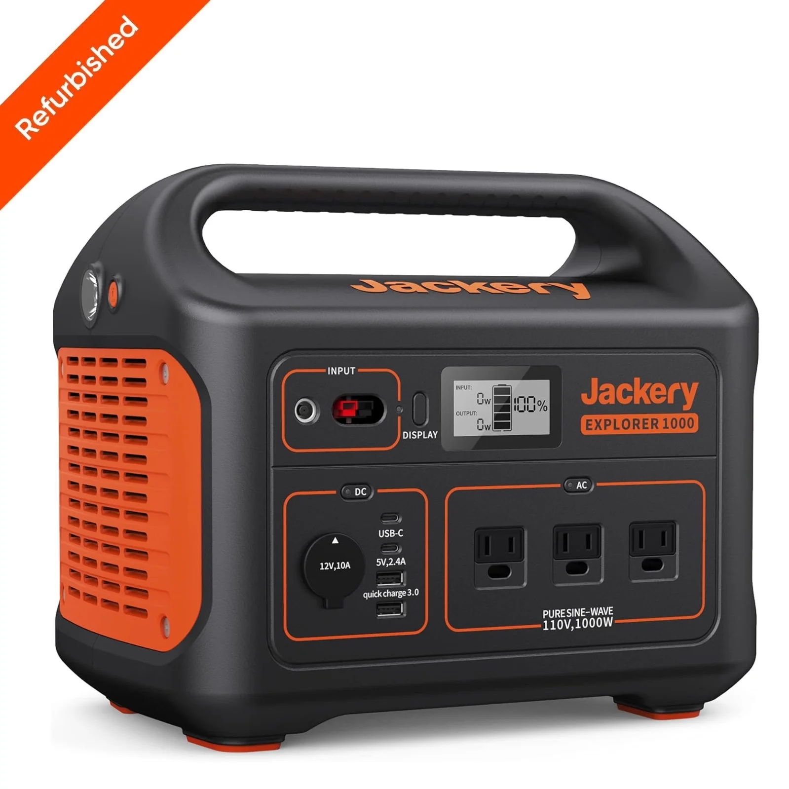 Jackery Portable Power Station Explorer 1000 Solar Generator 1002Wh, Restored