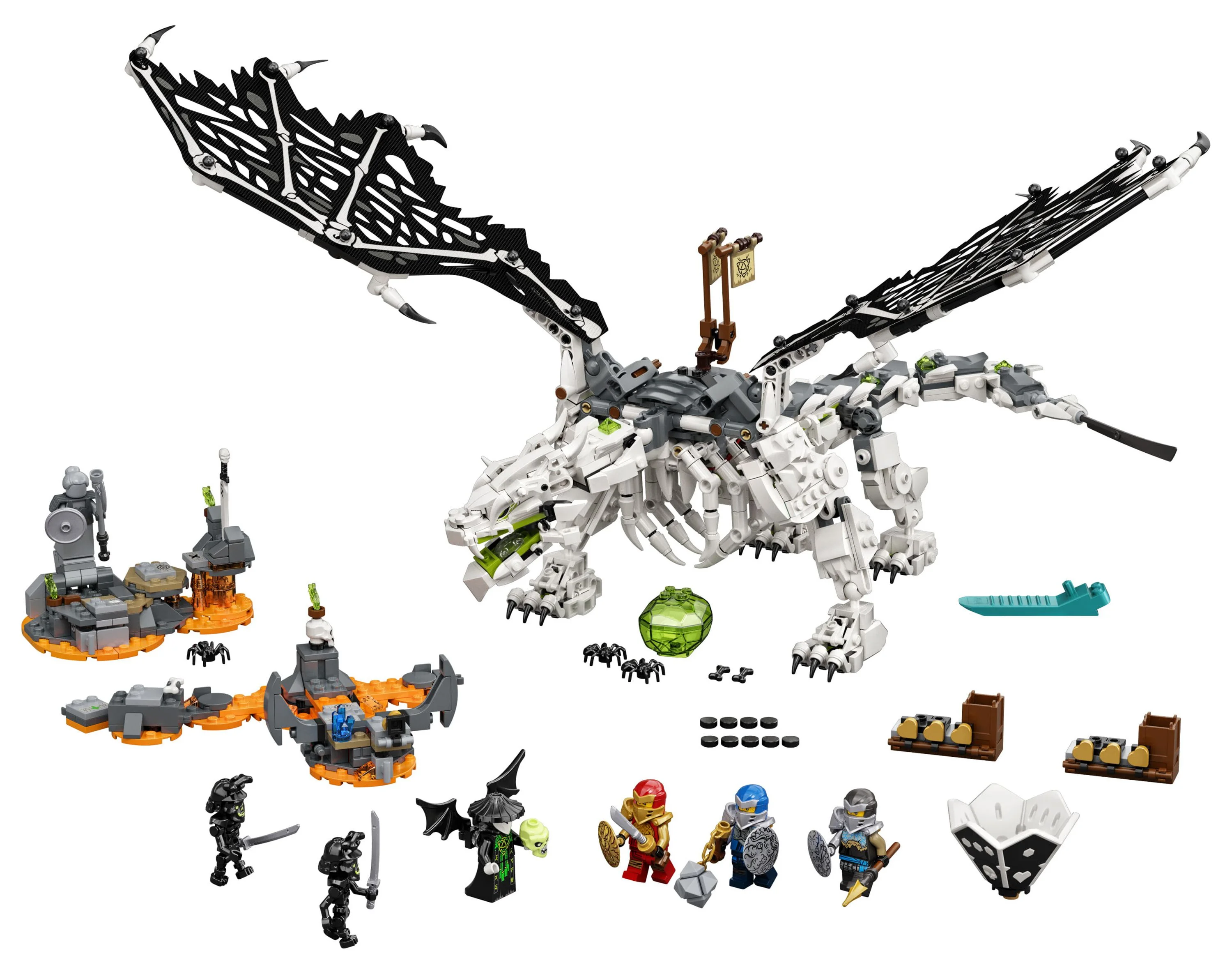 LEGO NINJAGO Skull Sorcerer’s Dragon 71721 Ninja Dragon Building Toy for Kids (1,016 Pieces)