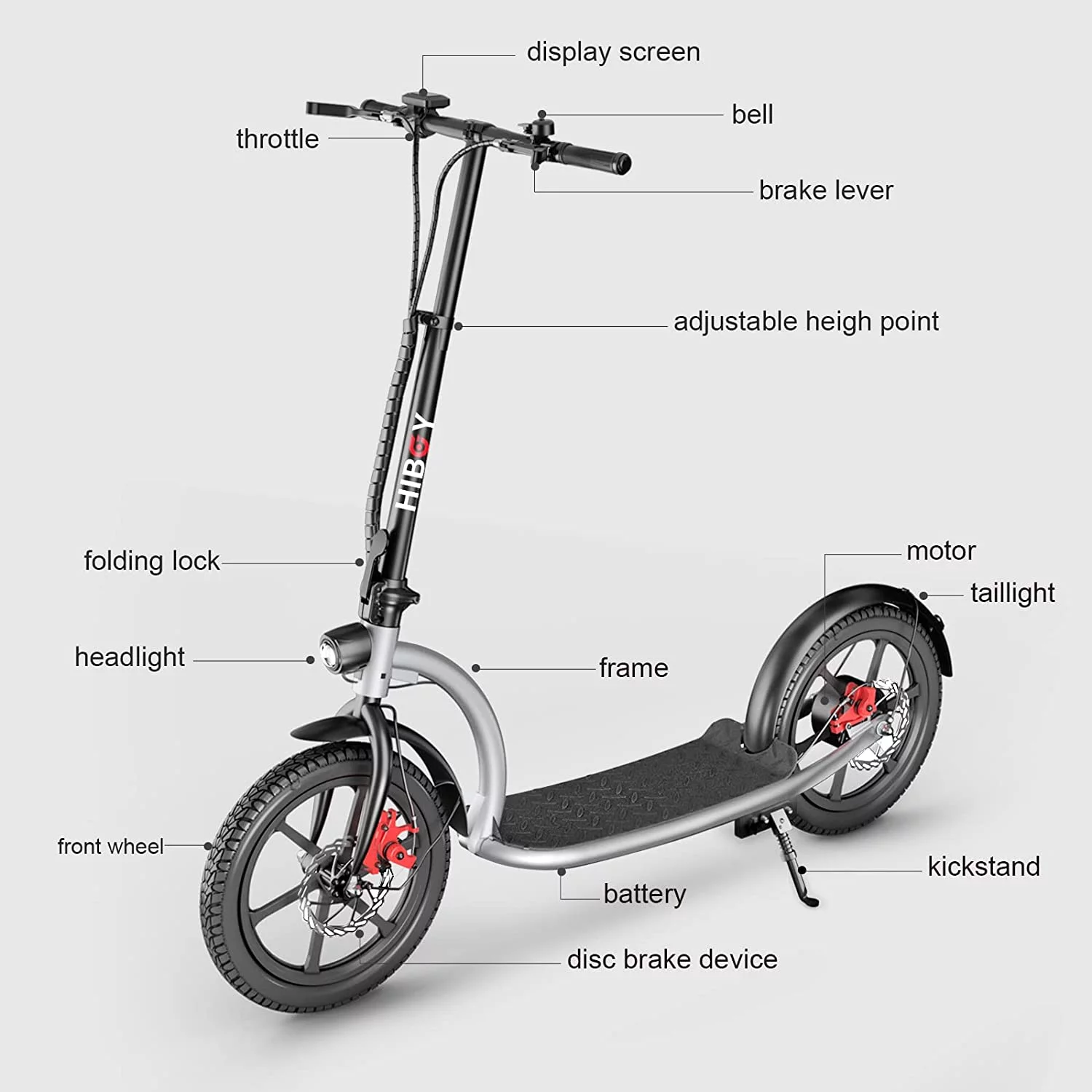 Hiboy VE1 PRO Electric Scooter – Electric Scooter for Adults – 16″ Pneumatic Tires – Powerful 500W Motor 31 Miles Long Range & 23Mph Folding Commuter Electric Scooter