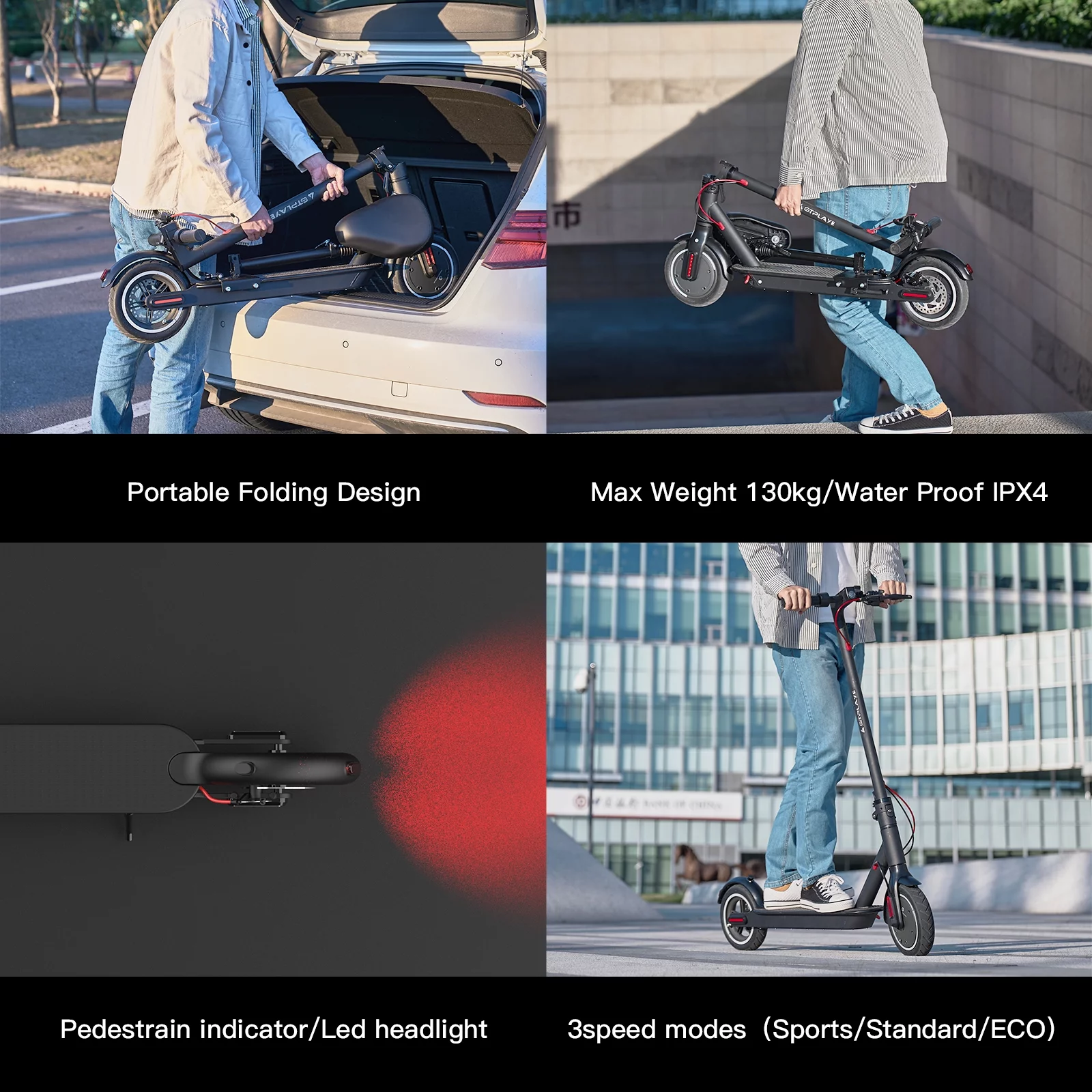 GTRACING Electric Scooter for Adults up to 16Mph&15.5 Miles Range Foldable Lightweight, X6